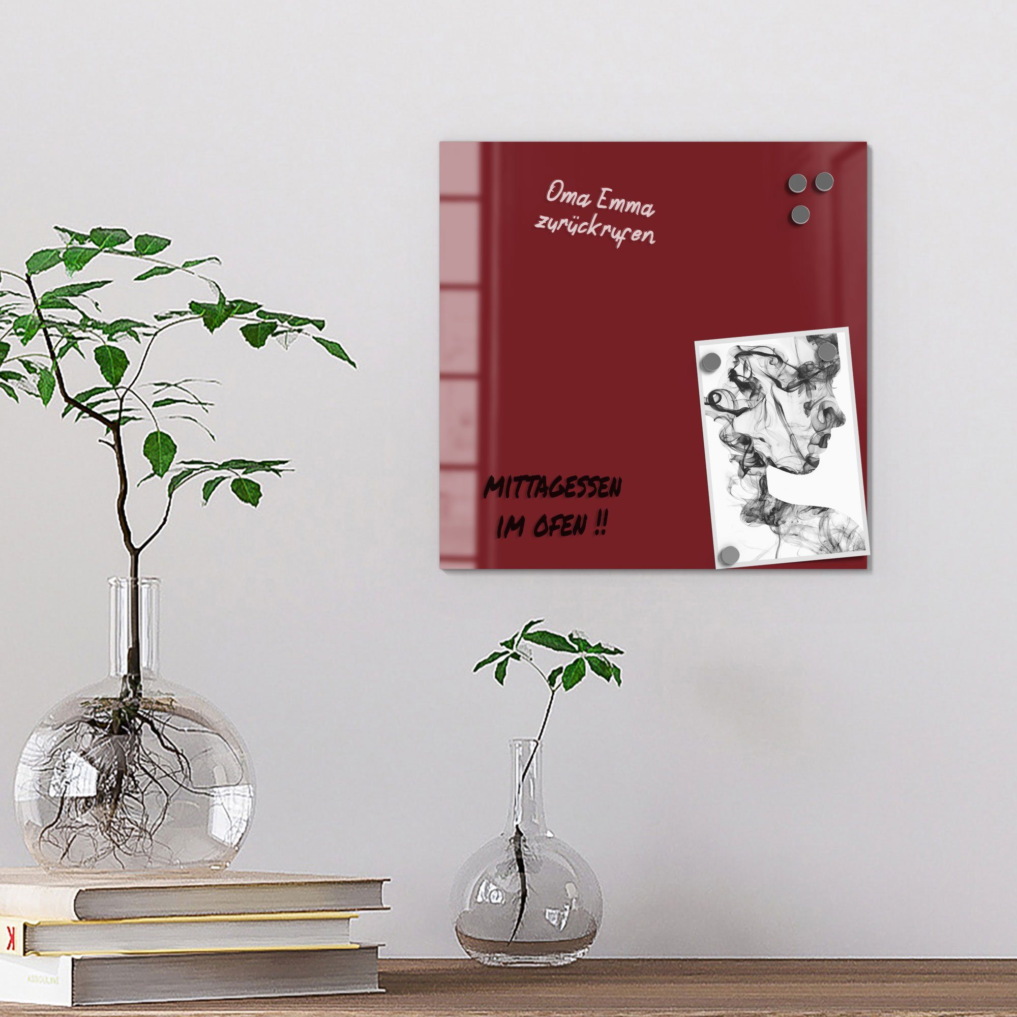 DEQORI Magnettafel 'Unifarben - Dunkelrot', Whiteboard Pinnwand beschreibbar – Bild 4 von 5