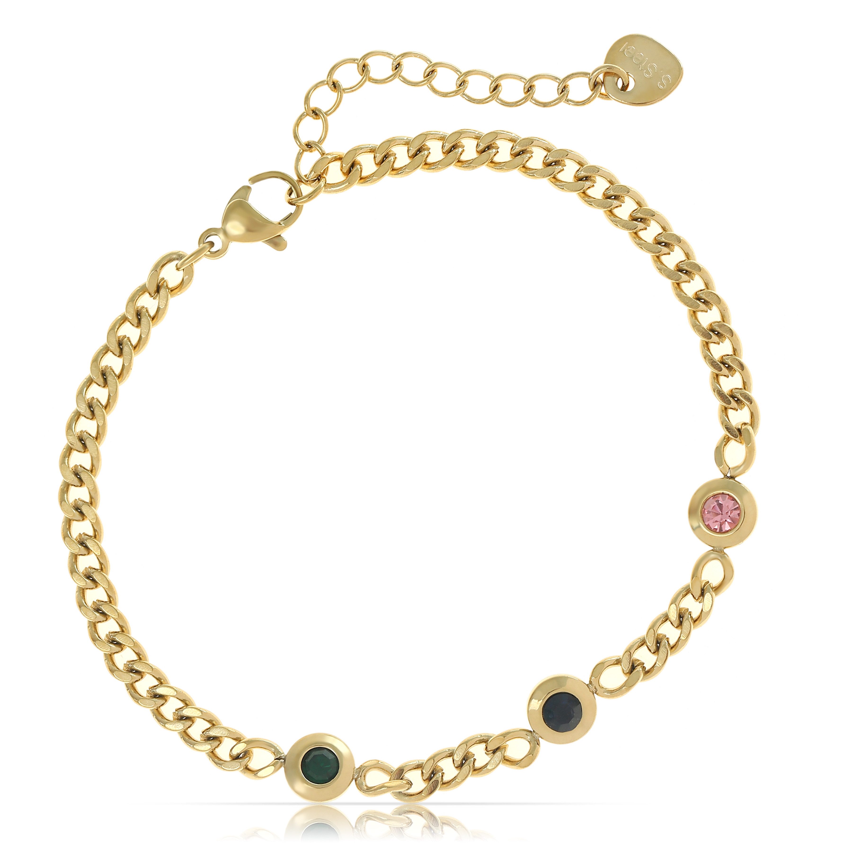 Made by Nami Edelstahlarmband Perlen Armband Damen bunt Edelstein verstellb günstig online kaufen