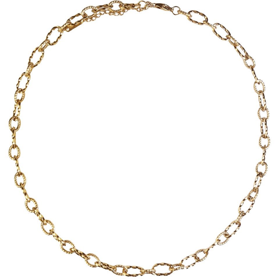 Capelli New York Gliederkette mit strukturierten Gliedern – Edelstahl, 18K vergoldet