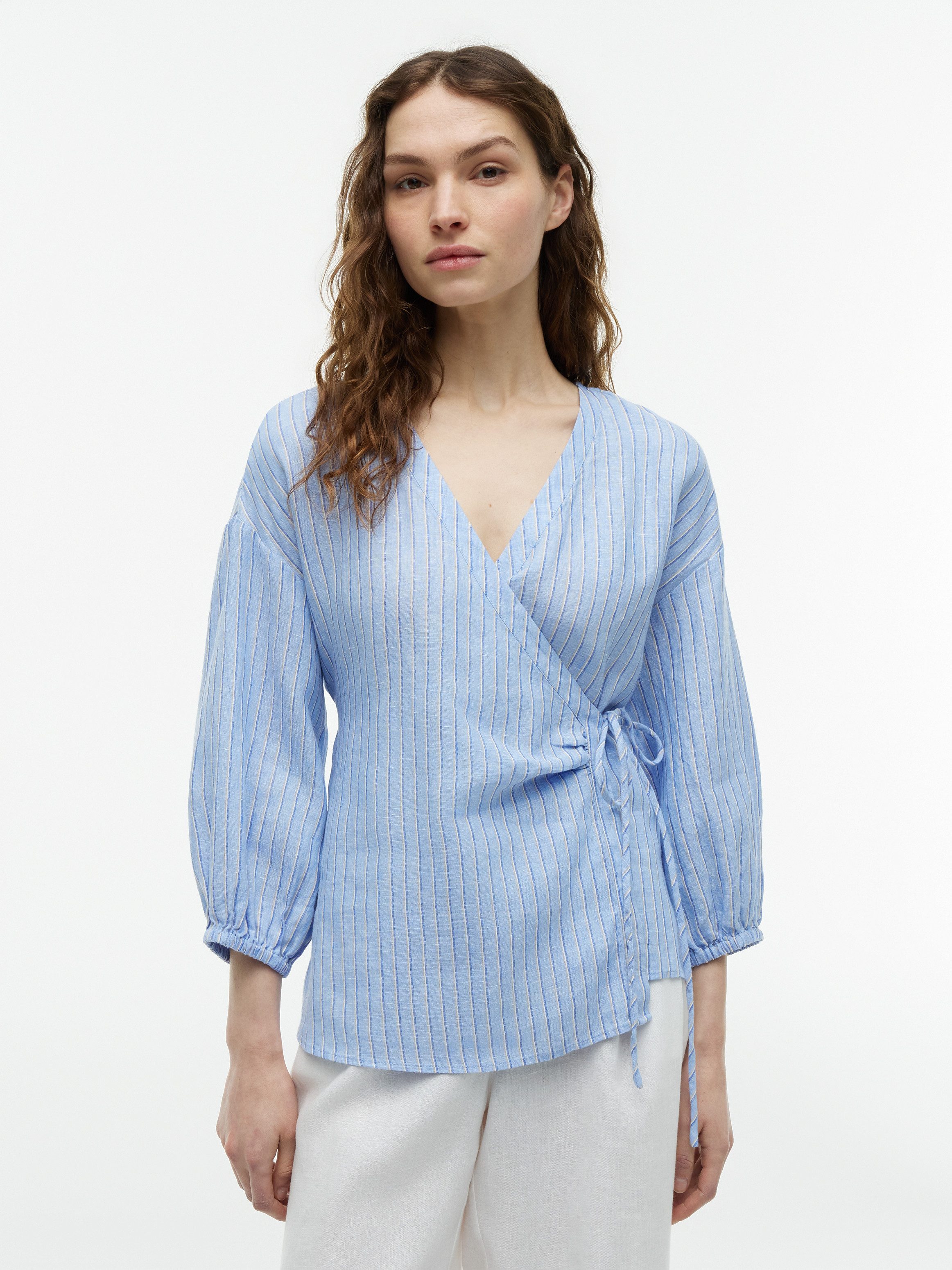 Tommy Hilfiger Wickelbluse SUMMER LINEN WRAP TIE BLOUSE Leinen
