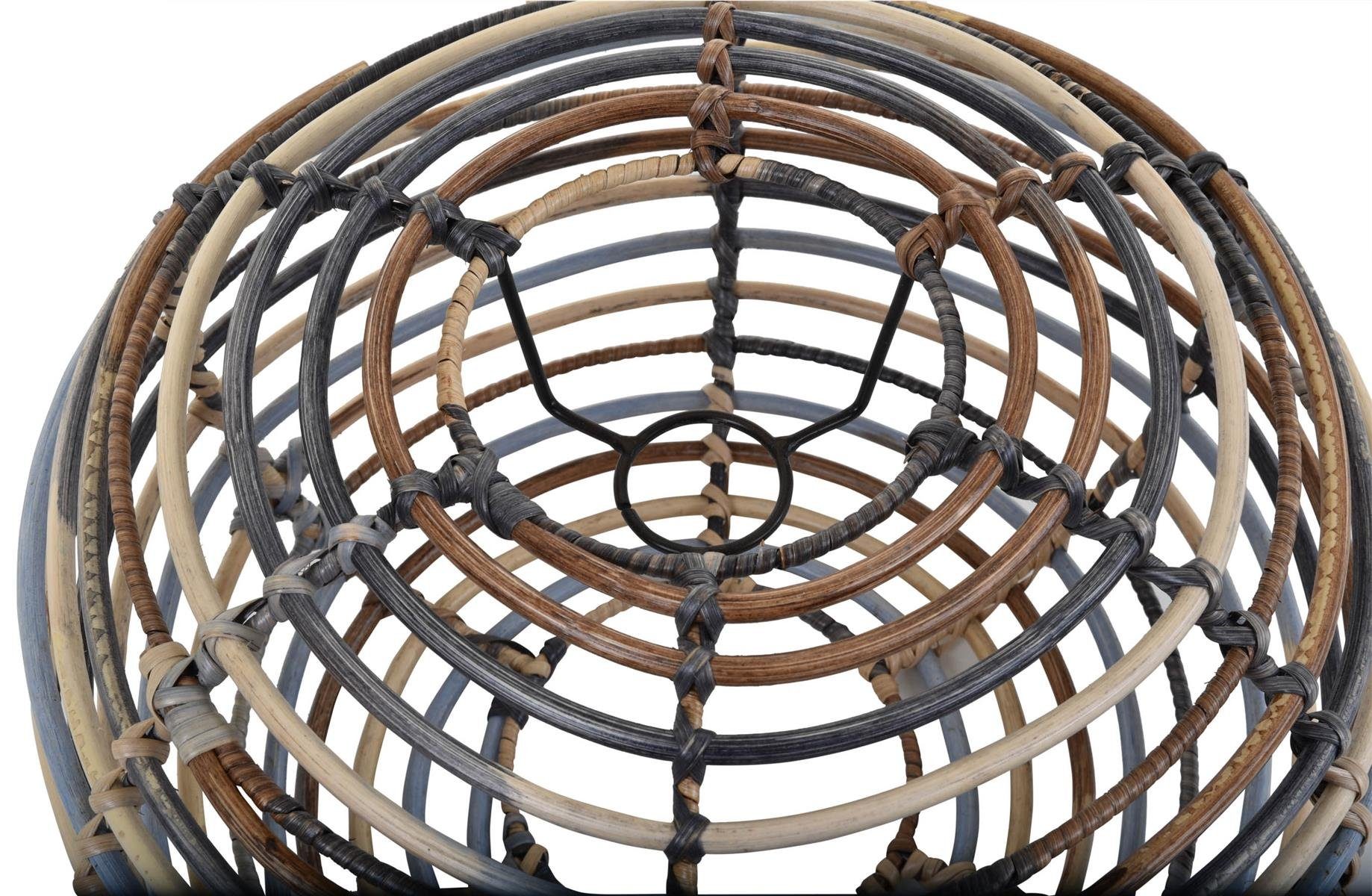 Krines Home Lampenschirm Lampenschirm Retro echtes Rattan Gestäbter Design Hängelampen Ø40cm, ohne Fassung Schirm für Deckenlampen Deckenleuchten