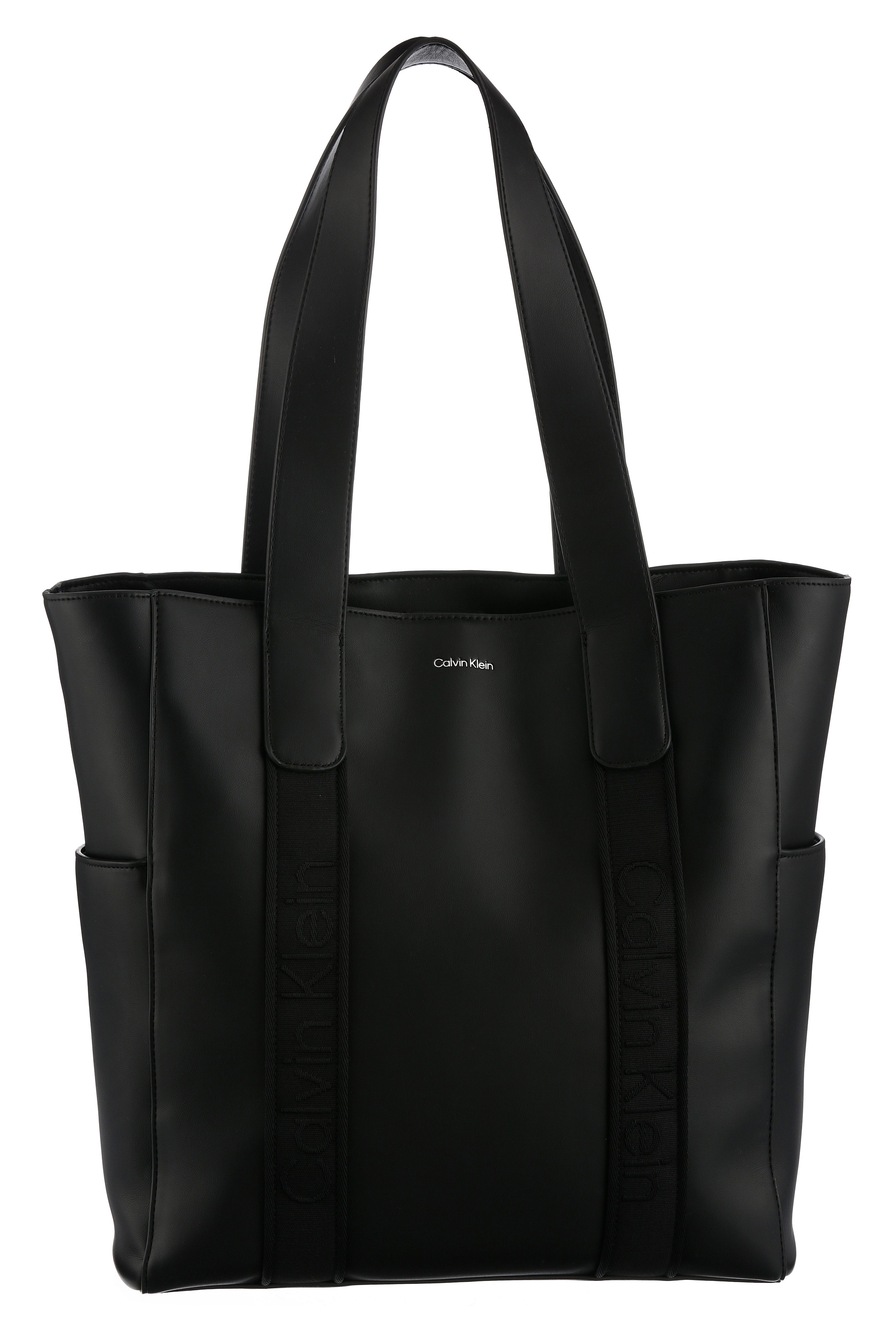 Calvin Klein Tragetasche WEBBING STRAP TOTE, Henkeltasche, Schultertasche, Handtasche Damen