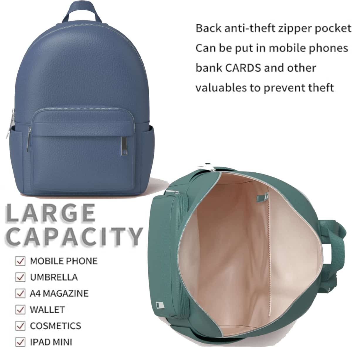 KMISSO Umhängetasche Rucksack (1-tlg), im eleganten Look