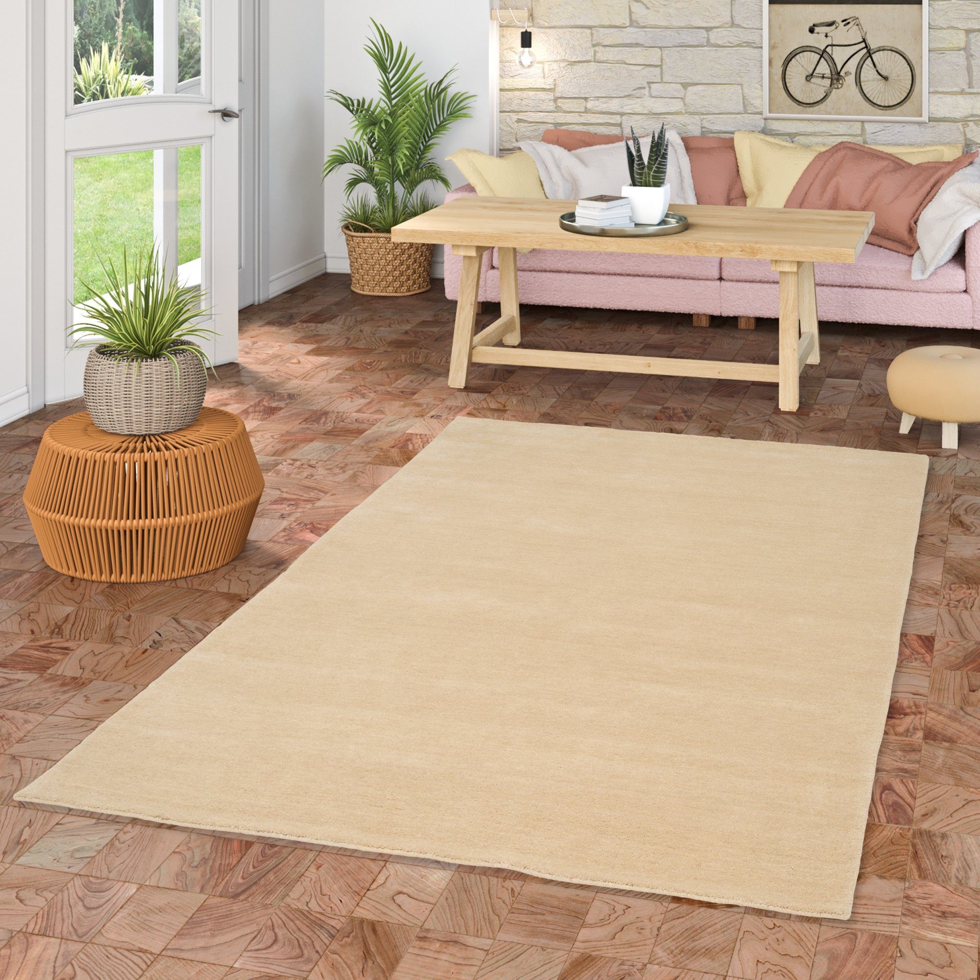 Pergamon Wollteppich Wolle Natur Teppich Gabbeh günstig online kaufen
