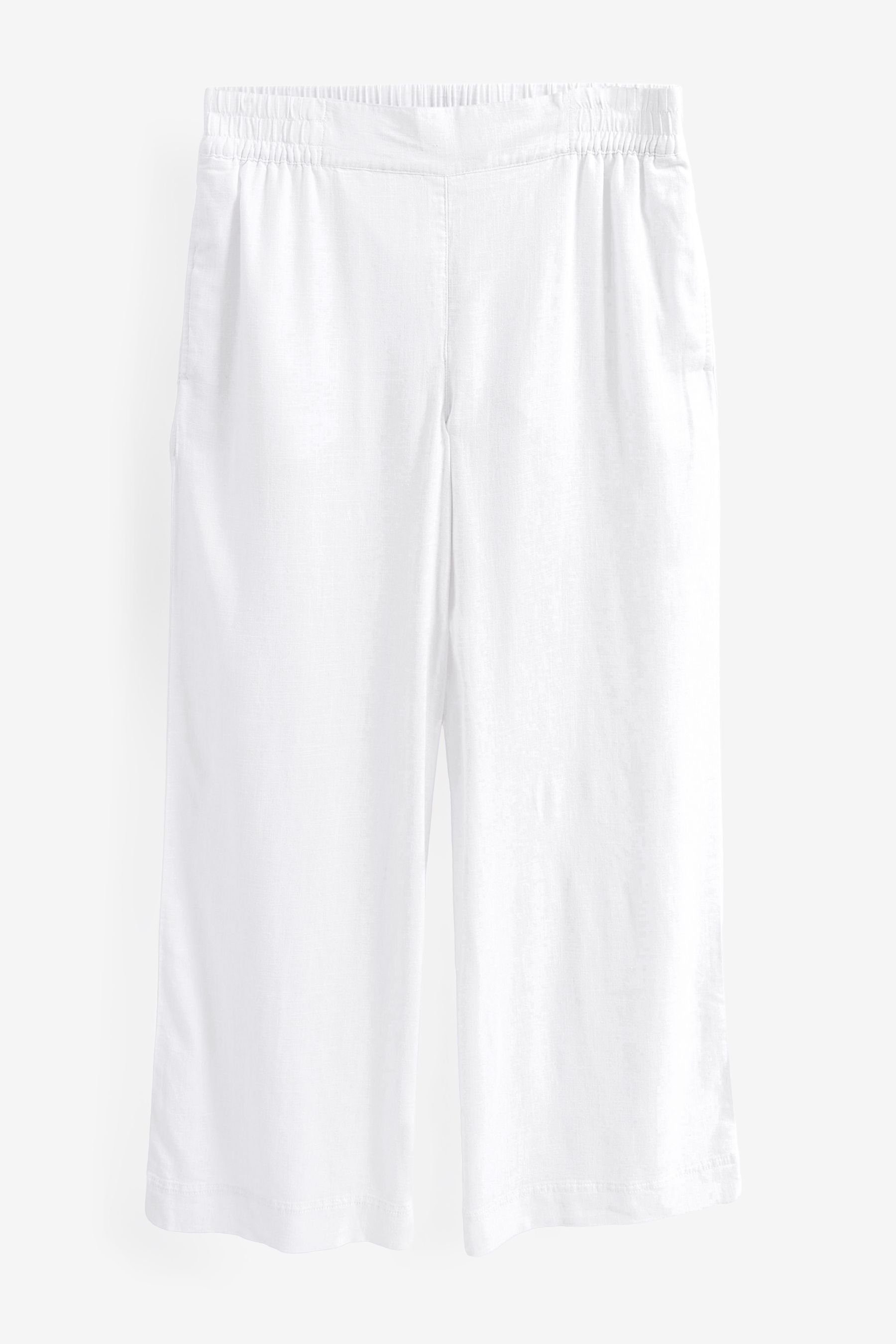 Next Stoffhose Hose aus Leinenmischung mit weitem Bein (1-tlg) White | Stoffhosen