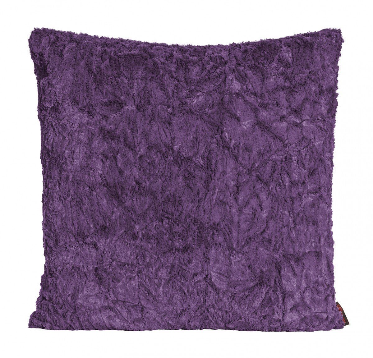 SCHÖNER LEBEN. Fellkissen Kissenhülle "Fluffy" aubergine 70x70cm