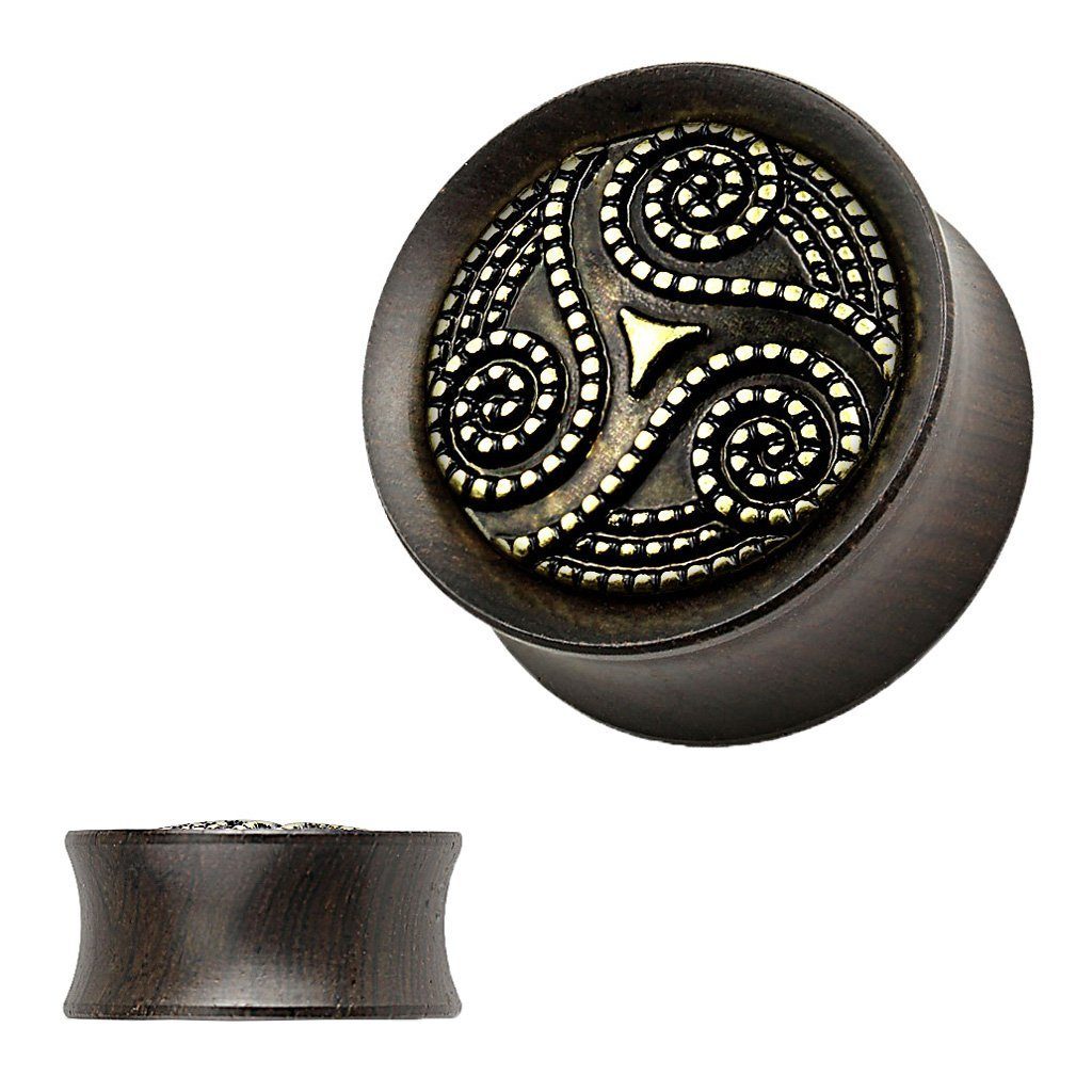 Taffstyle Plug Piercing Organic Sattel Holz Schwarz Tribal, Ohr Plug Flesh günstig online kaufen