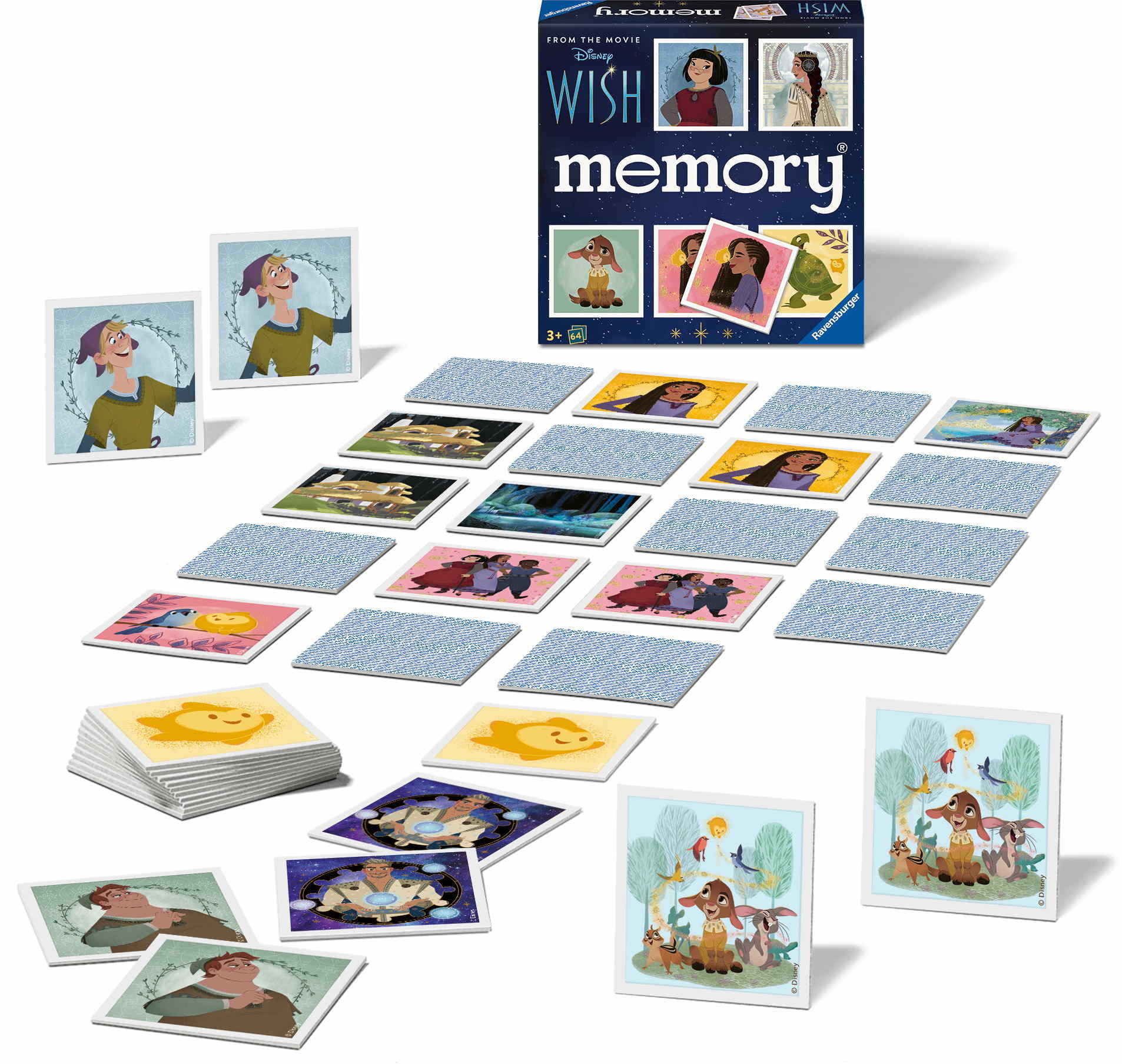 Ravensburger Spiel 64 Karten Kinderspiel Kartenlegespiel memory Disney Wish 22595