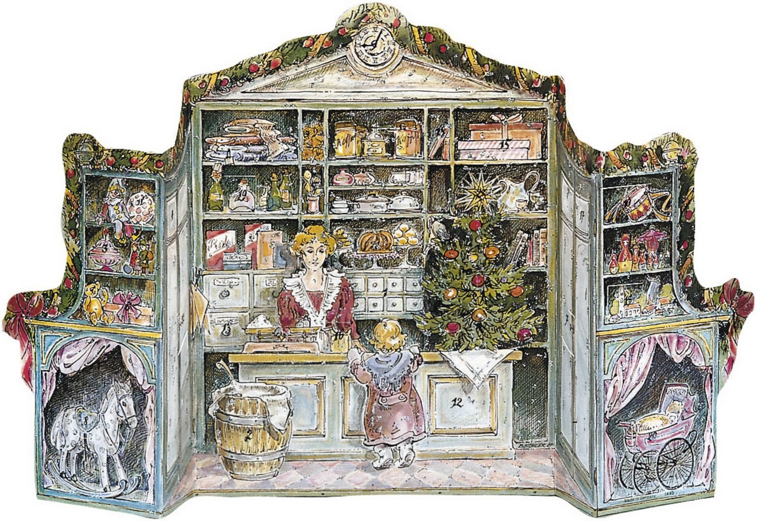 Korsch Verlag Wandkalender Adventskalender ""Kaufladen""