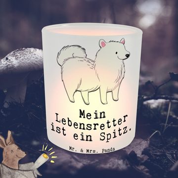 Mr. & Mrs. Panda Windlicht Spitz Lebensretter - Transparent - Geschenk, Tierfreund, Windlicht Gl (1 St), Hochwertiges Material