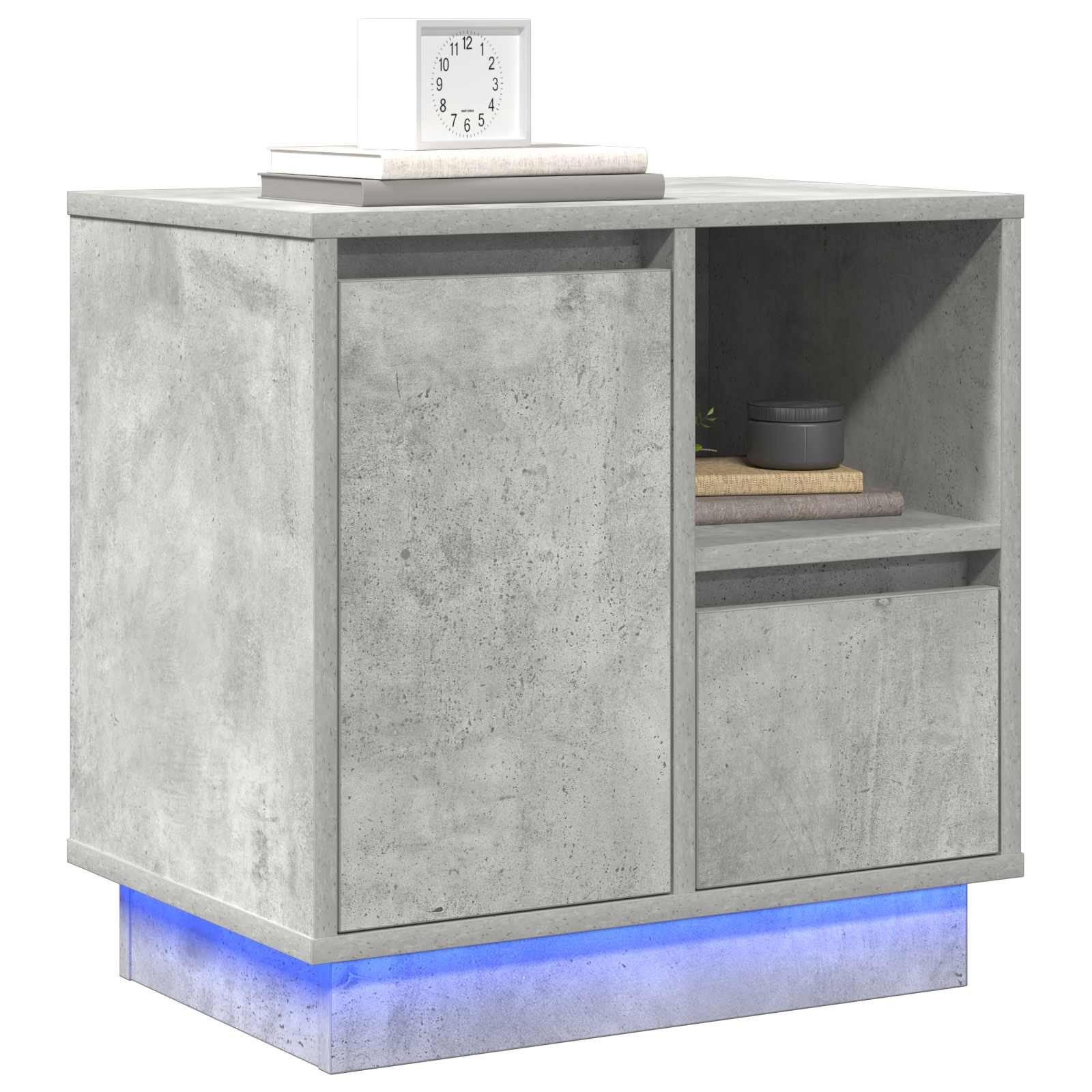 vidaXL Nachttisch Nachttisch 2 stk. Beton Grau 50 x 34,5 x 50 cm Holzwerkstoff (2-St)