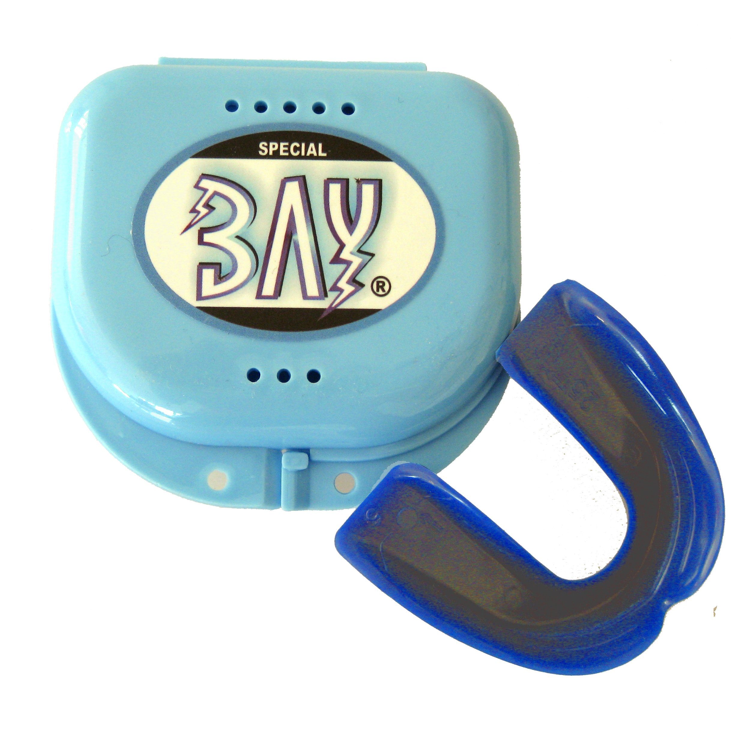 blau Anpassung Wasserbad BAY-Sports blau M-Line Mundschutz im Zahnschutz Zahnschützer Dose Erwachsene, Sport -