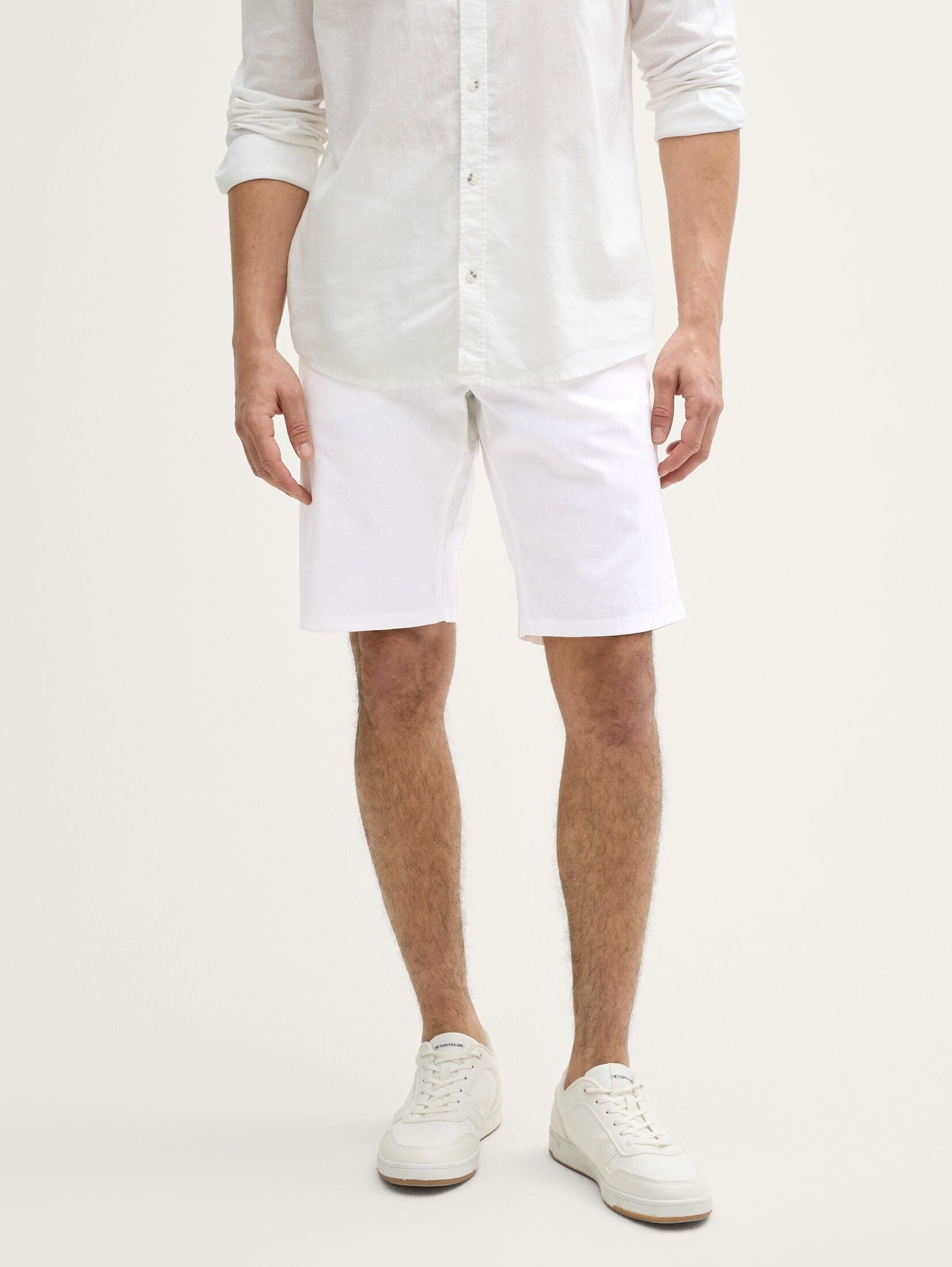 TOM TAILOR Bermudas Hosen & Chino Slim Chino Shorts mit Leinenanteil günstig online kaufen