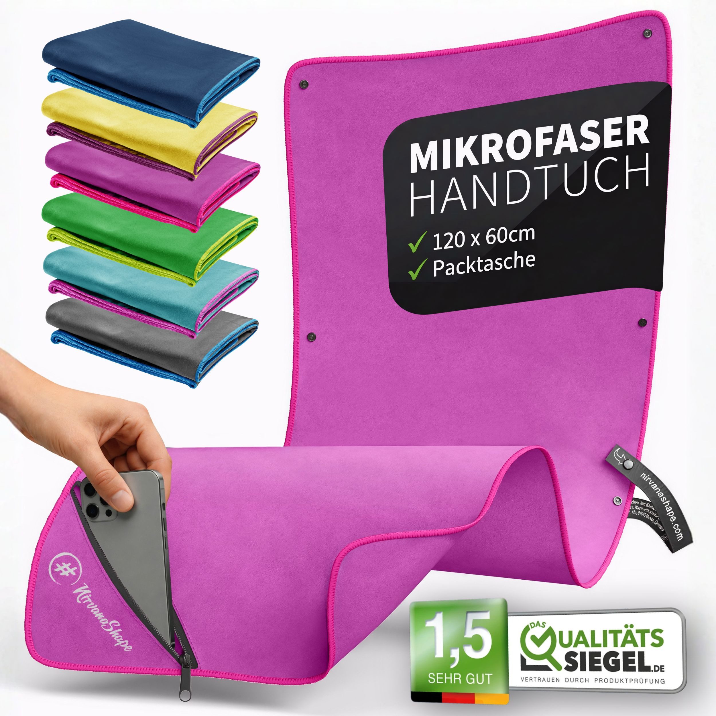 Sporthandtuch Mikrofaser Handtuch, Microfaser Handtücher als Reisehandtuch