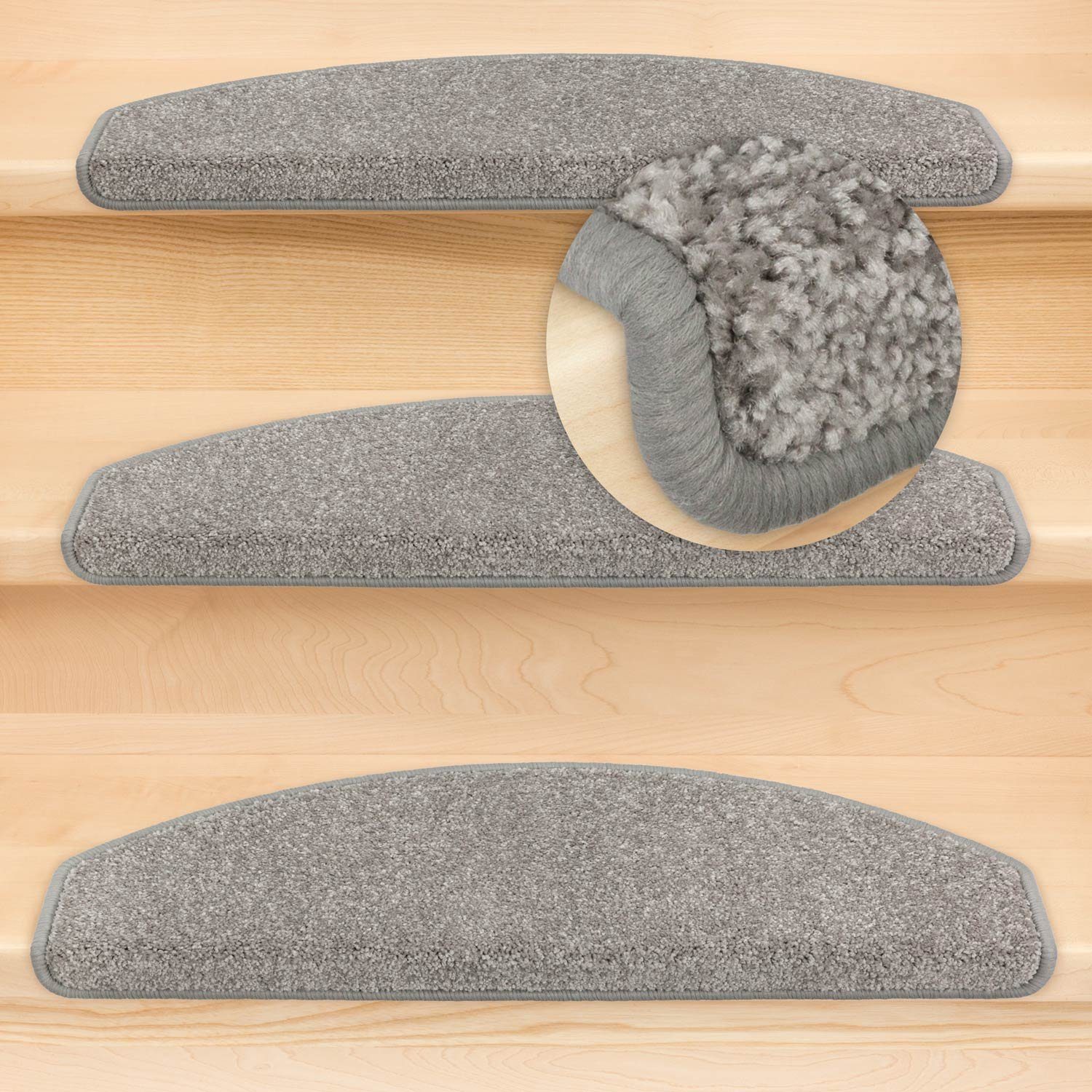 Metzker® Stufenmatte Stufenmatten Pegasus Halbrund Einzeln und SparSet´s, halbrund, Höhe: 8 mm, 15 Stück im Set - Hellgrau – Bild 3 von 5