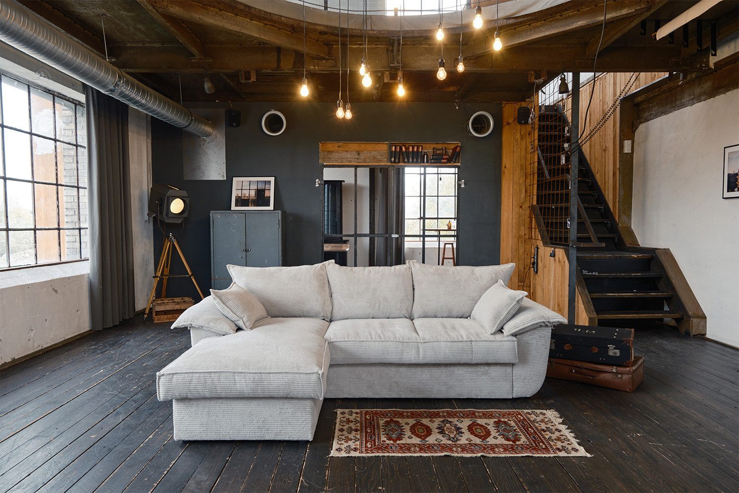 KAWOLA Ecksofa DAMETO, Schlafsofa Couch Cord günstig online kaufen
