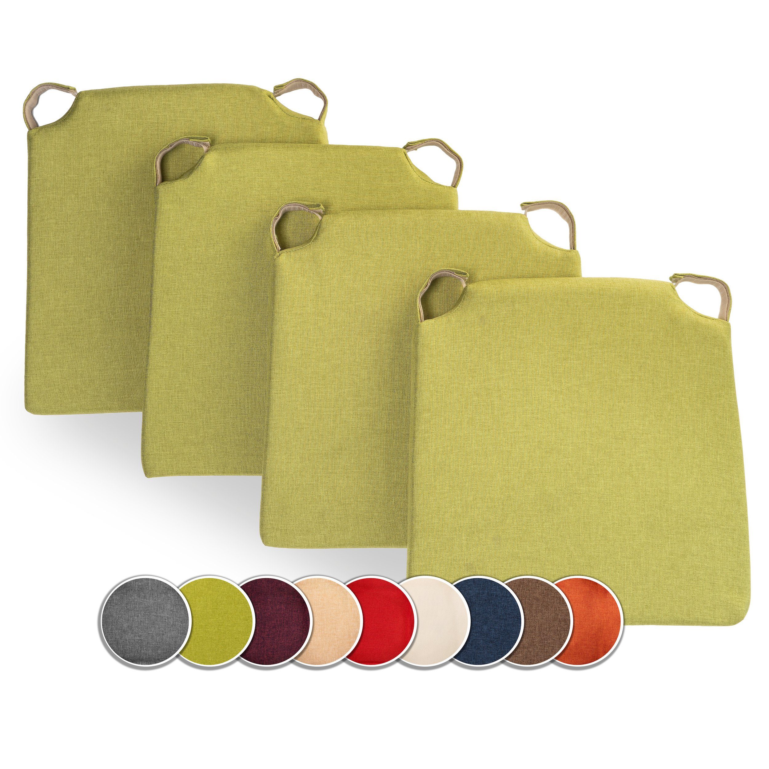 sunnypillow Подушка для стула 4er Set Kissen Maße: 42 (vorne), 35 (hinten) x 40 x 5 cm