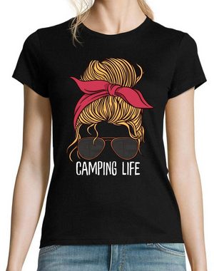 Youth Designz T-Shirt Camping Life Damen Shirt mit trendigem Frontprint