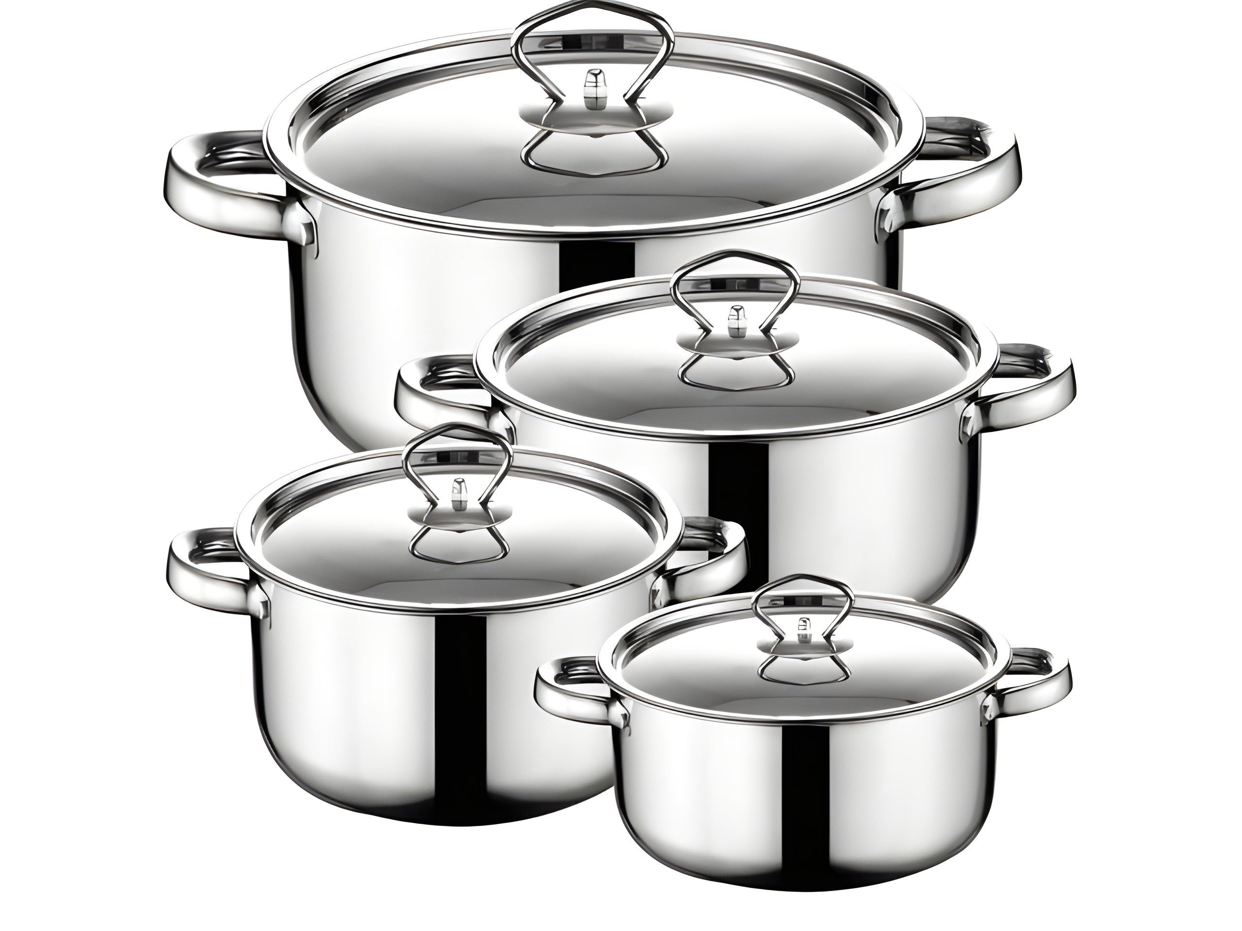 Retoo Topf-Set Kochset Edelstahl 15-teilig mit Pfanne, Töpfen & Küchenhelfern, Edelstahl (Kochgeschirr-Set, 15-tlg., 15-teiliges Kochgeschirr-Set aus Edelstahl) – Bild 3 von 3