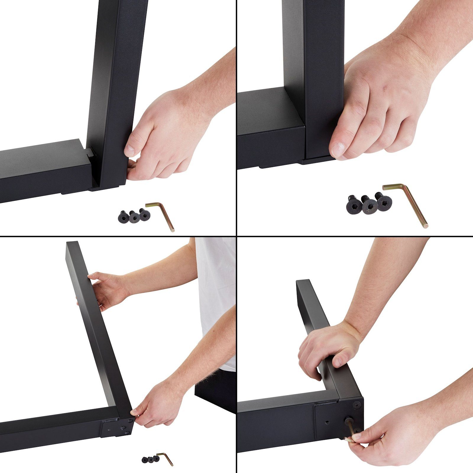 SO-TECH® Tischgestell Tischkufen SOLID Stahl schwarz matt Profil 80 x 40 mm (1-St), Höhe: 720 mm Tiefe 800 mm Tischuntergestell Kufengestell