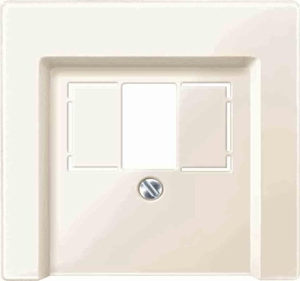merten Unterputz-Steckdose Mert 296044 Zentralplatte f.TAE/Audio/ USB weiß glänzend System M