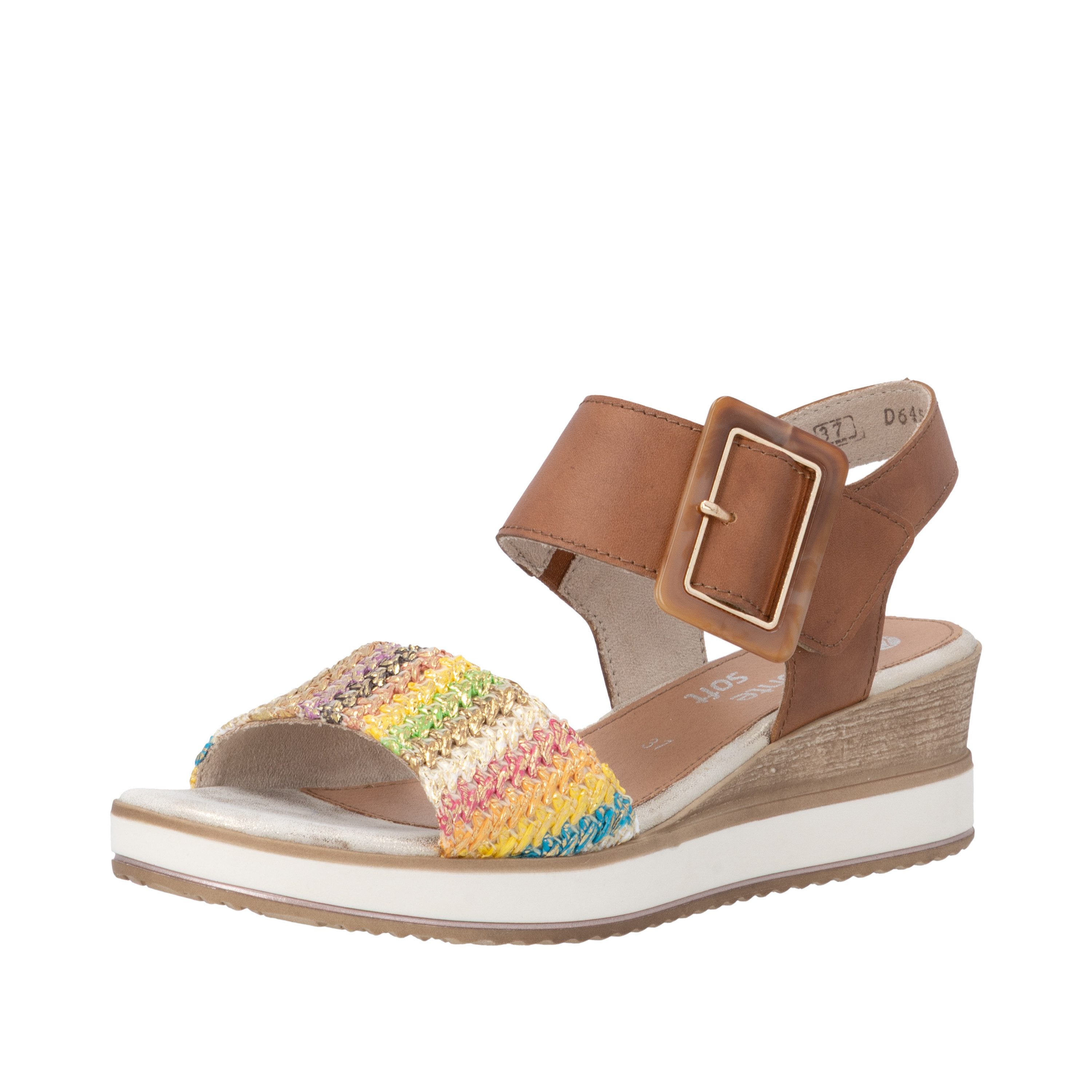 Remonte Sandalette Sommerschuh, Sandale, Bequemschuh mit Klett unter der Zierschnalle