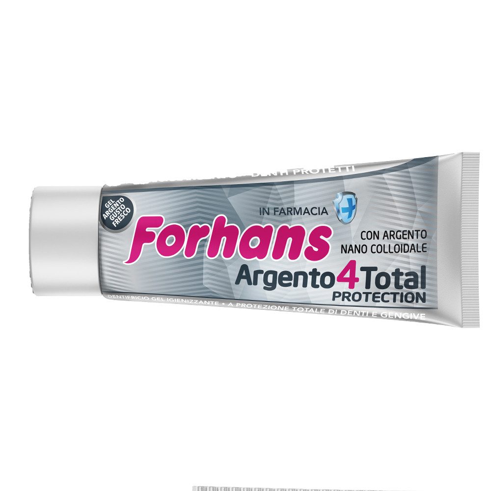Puro Zahnpasta Forhans Argento4Total Zahncreme mit desinfizierender Wirkung 12ml