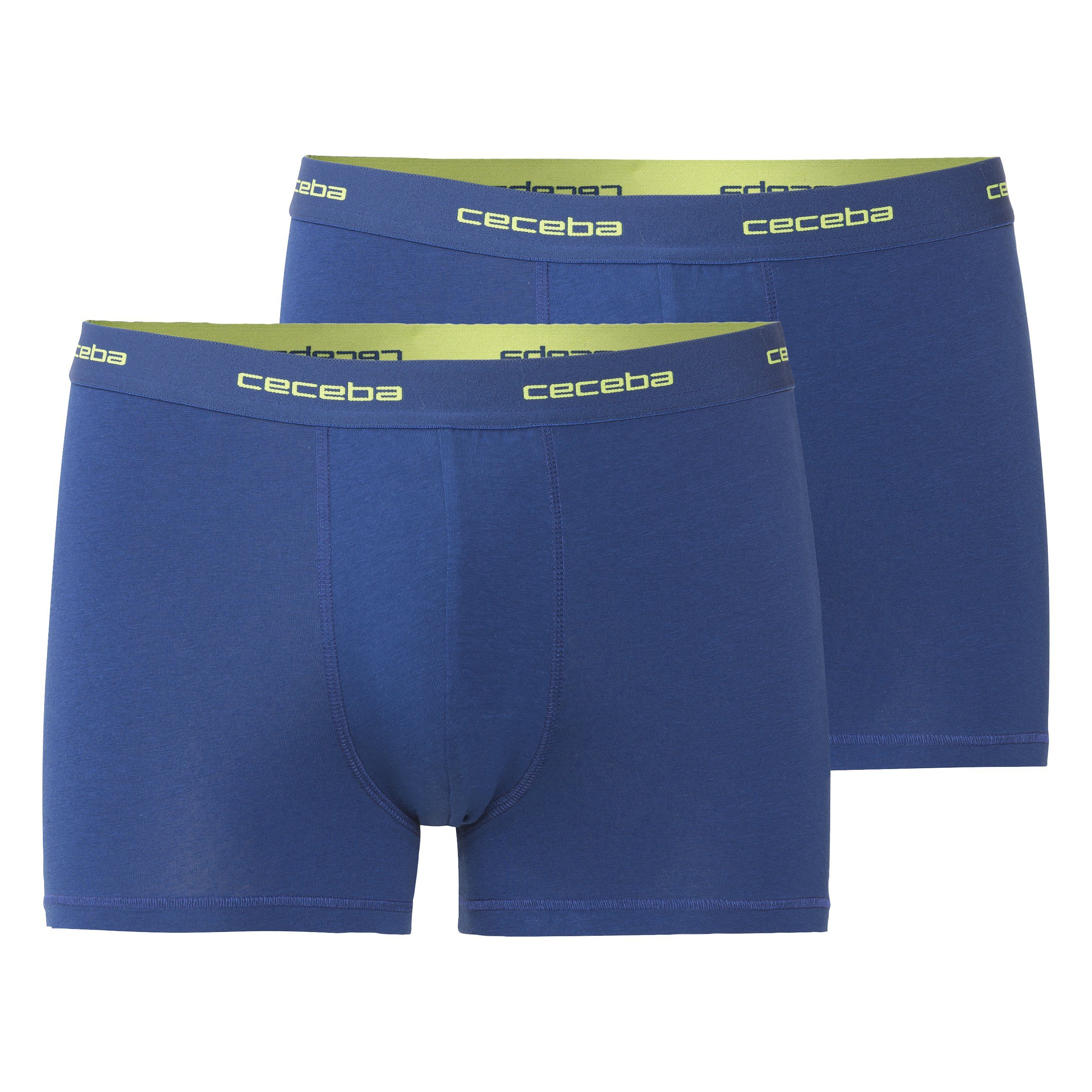 Boxershorts CECEBA Herren Pants blau uni 2er Pack