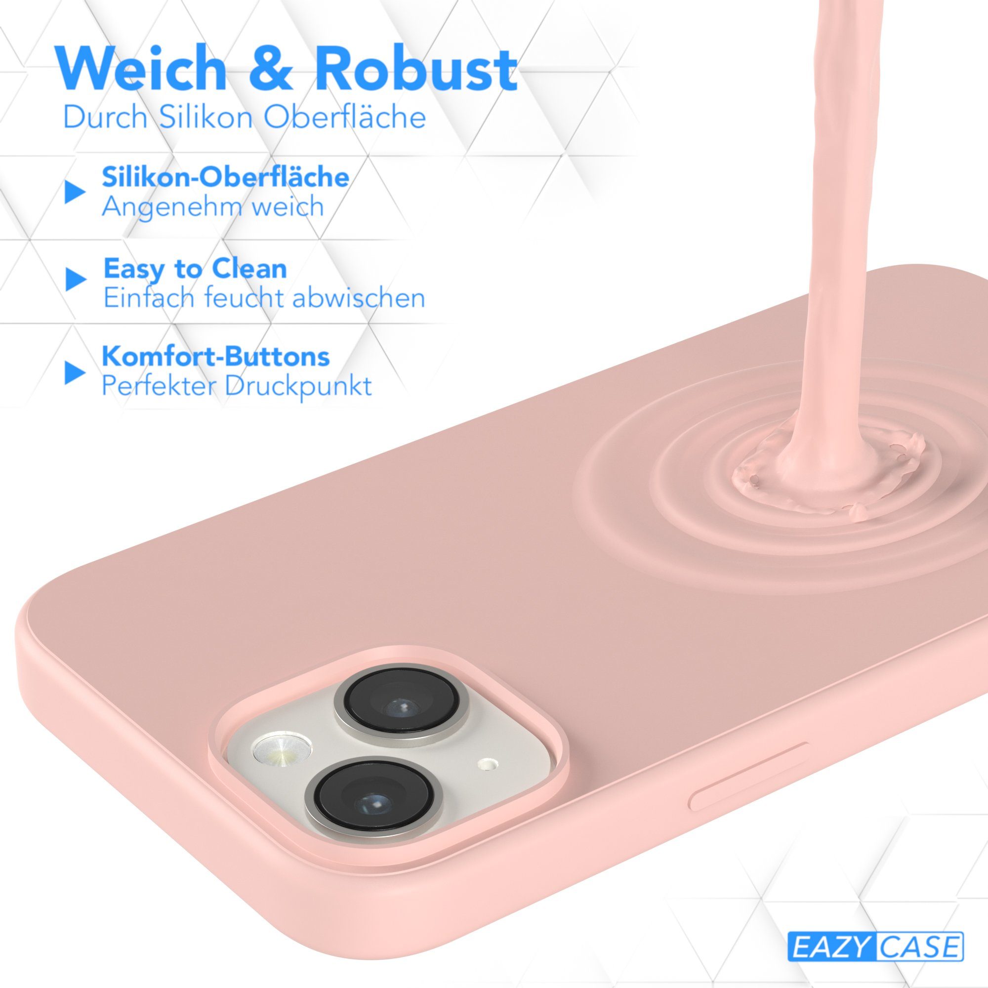 EAZY CASE Handyhülle für Apple iPhone 14 Hülle Silikon 6,1 Zoll, Hülle mit Kameraschutz Bumper Case silikonschutzhülle Rosa / Altrosa – Bild 5 von 5