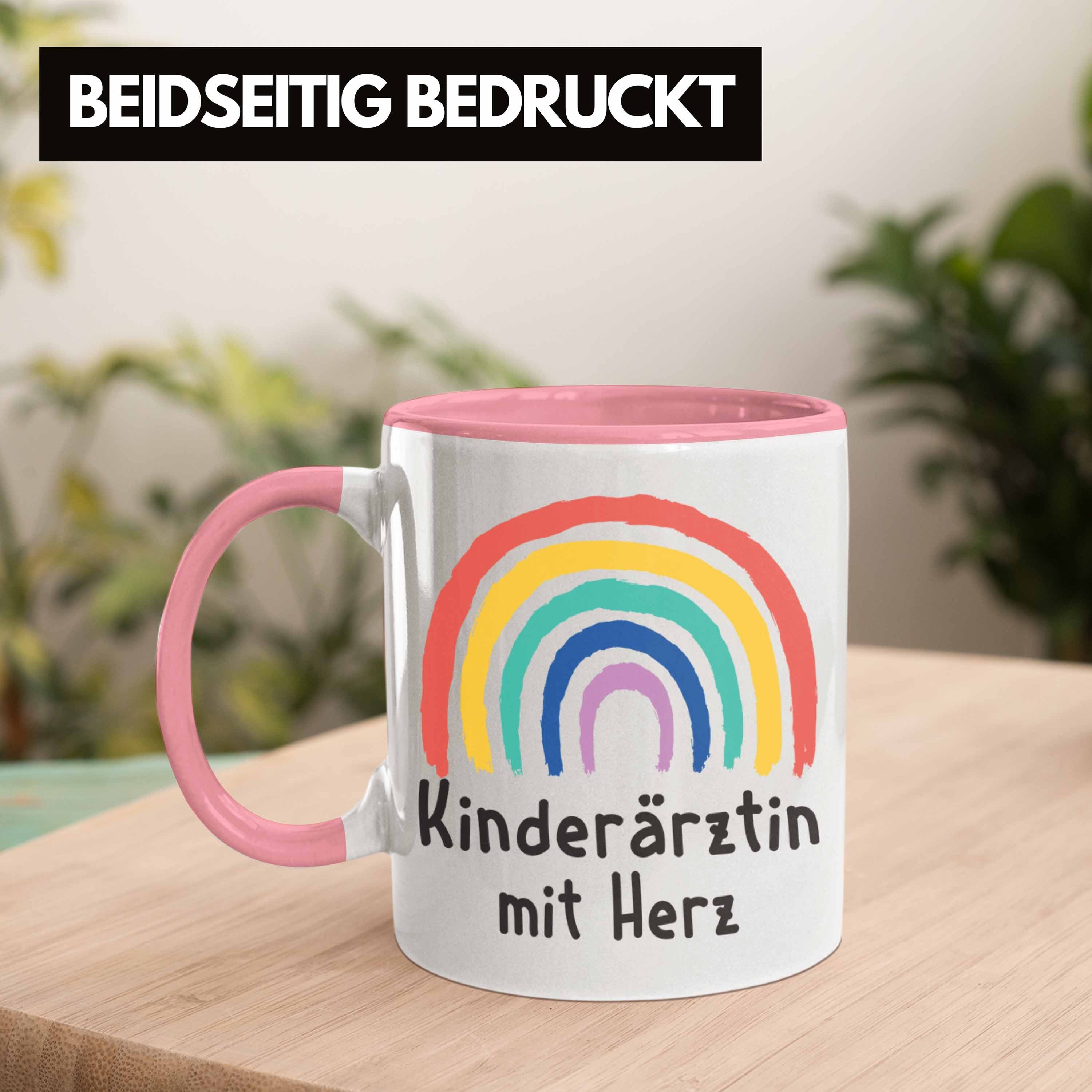 Tasse Kinderärztin Kinderärztin Dankeschön Rosa Geschenke - Tasse Spruch Trendation mit Kaffeetasse Geschenk mit Trendation Herz