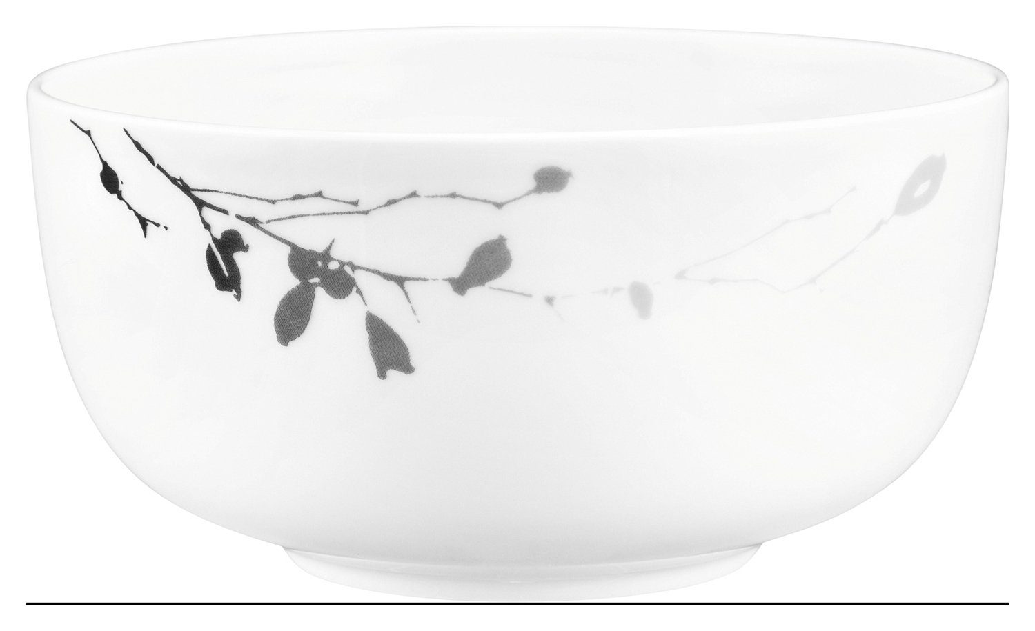Seltmann Weiden Schüssel Bowl LIBERTY DARK ROSE, Weiß, Ø 17,5 cm, Porzellan, (1-tlg), Rosenmotiv in schwarz, Made in Germany