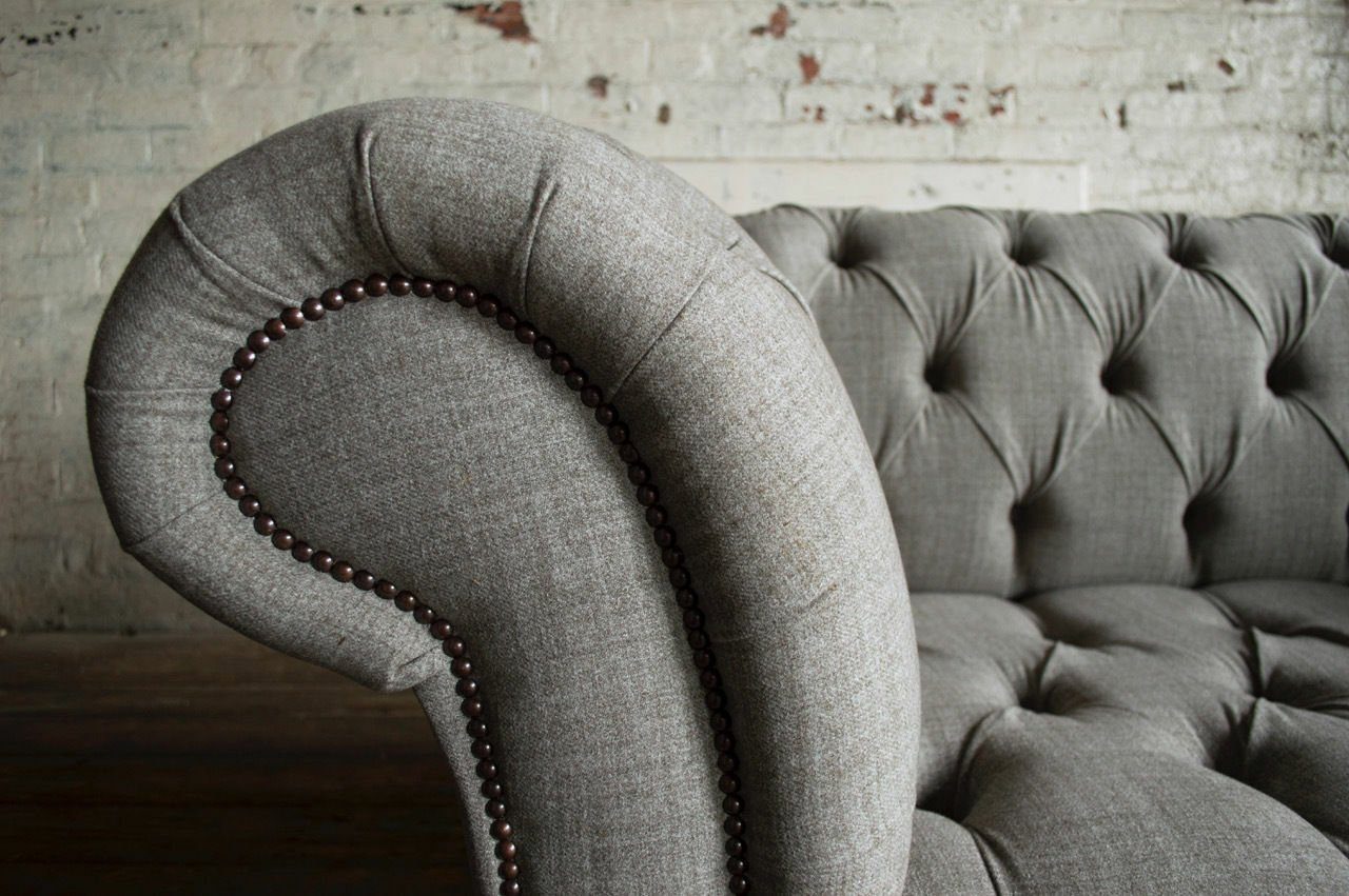 JVmoebel 2-Sitzer Sitz Chesterfield Luxus Luxus Sitz Sofa Textil Chesterfield Design Garnitur Polster #083, Couch Couch Sofa Polster Garnitur Design
