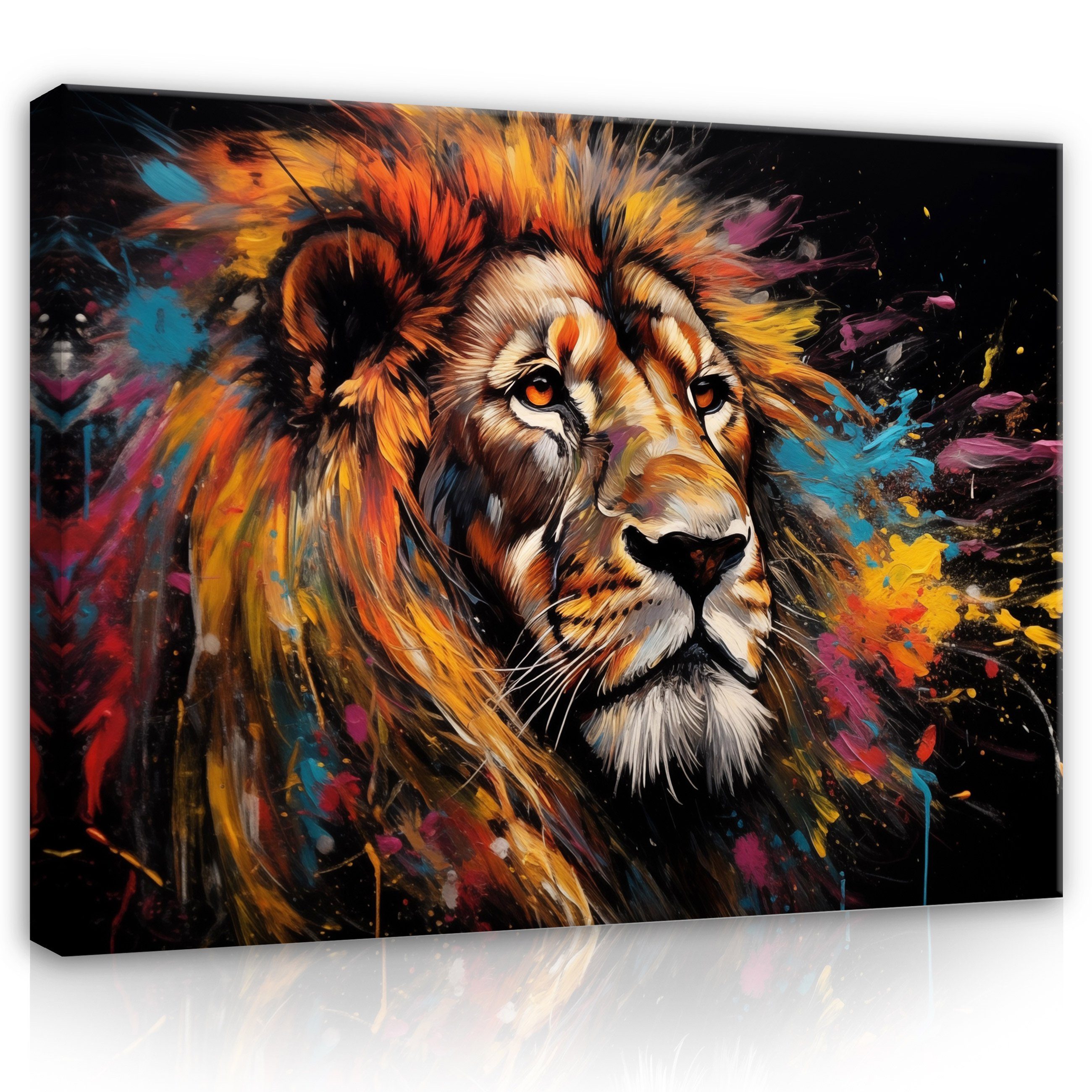 Wallarena Leinwandbild Löwe Gemalt Tiere Abstrakt günstig online kaufen