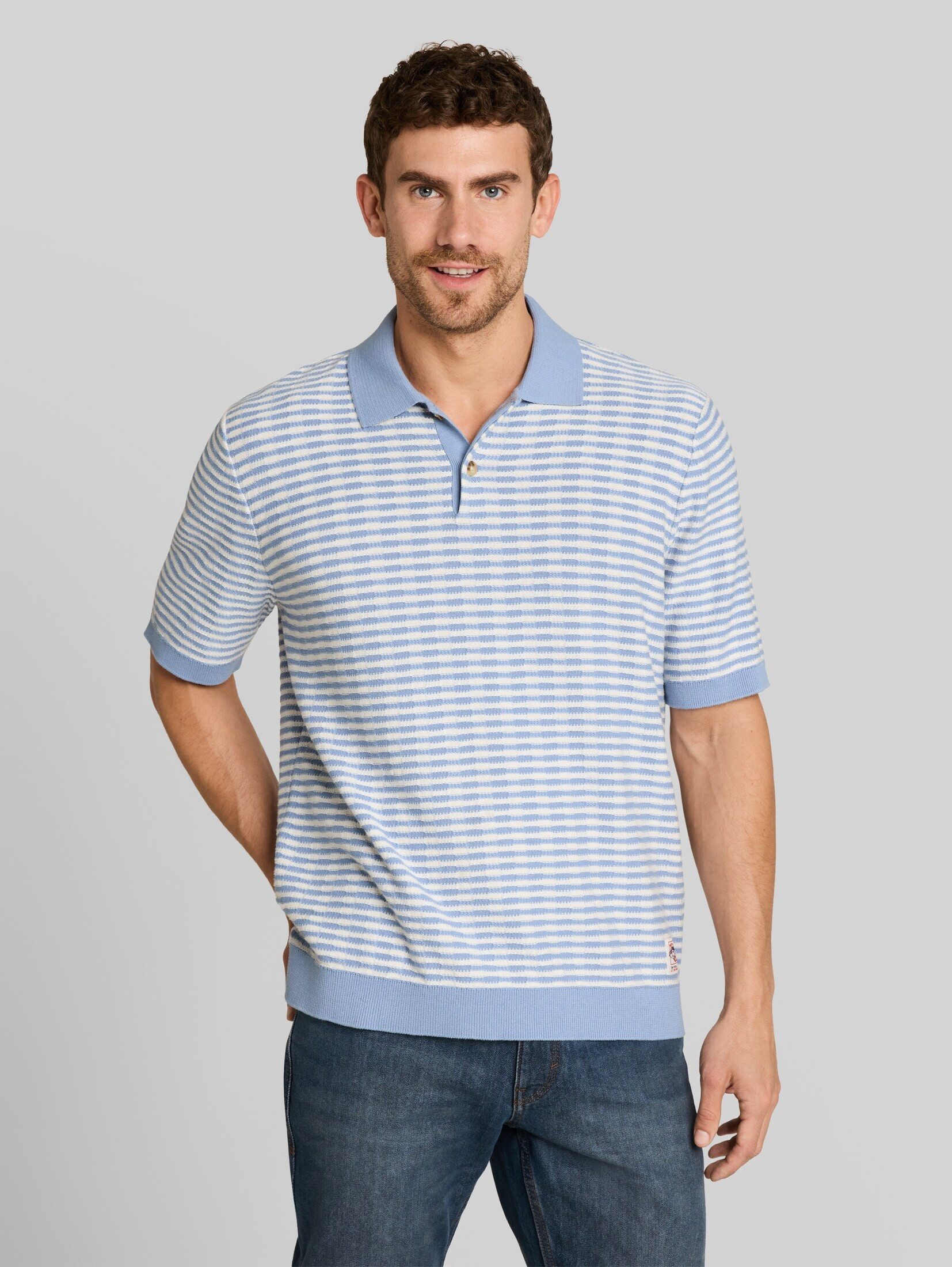 TOM TAILOR T-Shirt Pullover & Strickjacken (im Einserpack) Strick-Poloshirt mit Streifenmuster