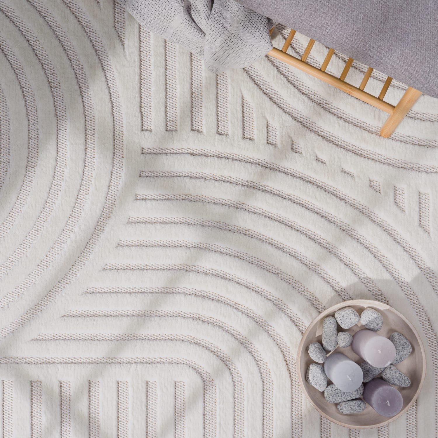 KADIMA DESIGN Teppich Struktur Wohnzimmer schmutzabweisend Teppich Kurzflor günstig online kaufen