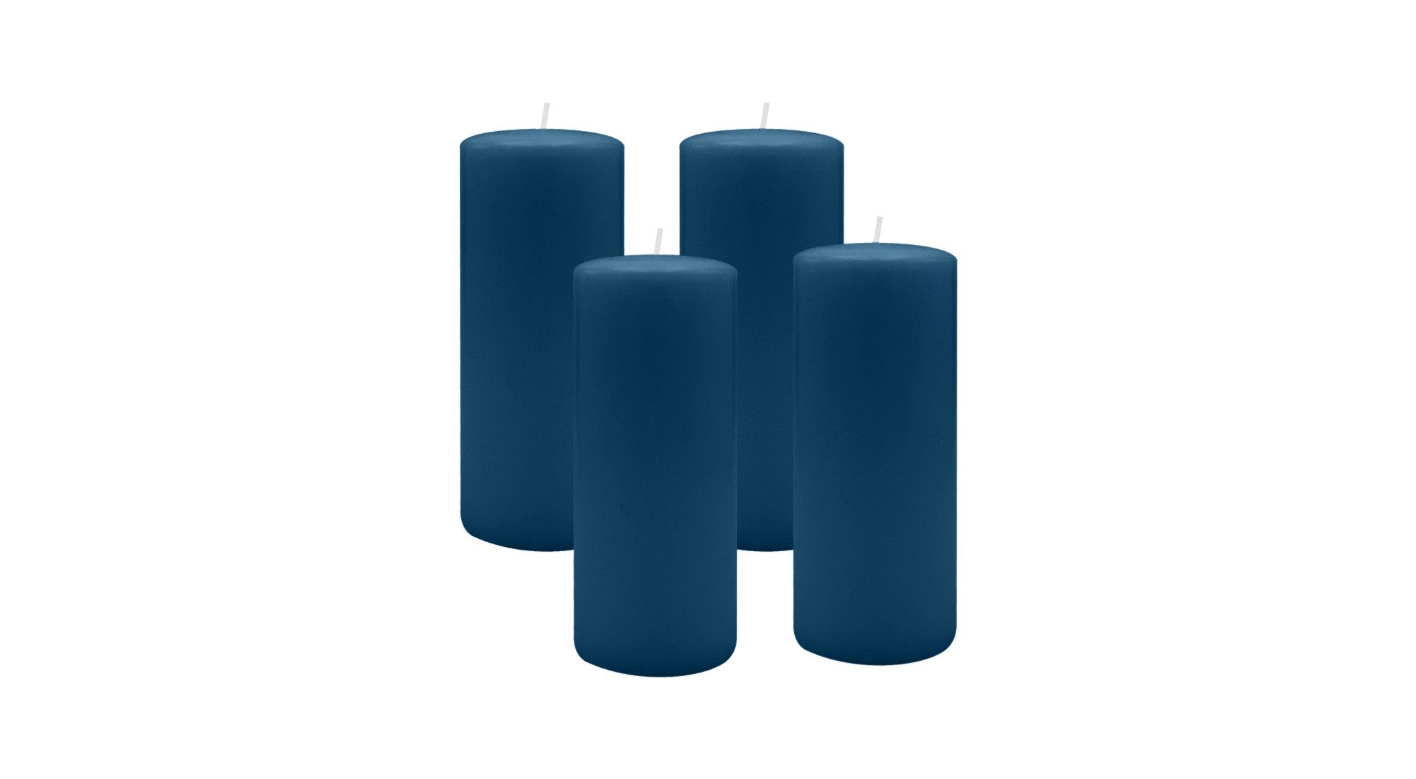 Kopschitz Kerzen Stumpenkerze 4er Set Stumpenkerzen/Adventskranzkerzen Petrol Blau Ø 40 x 200 mm