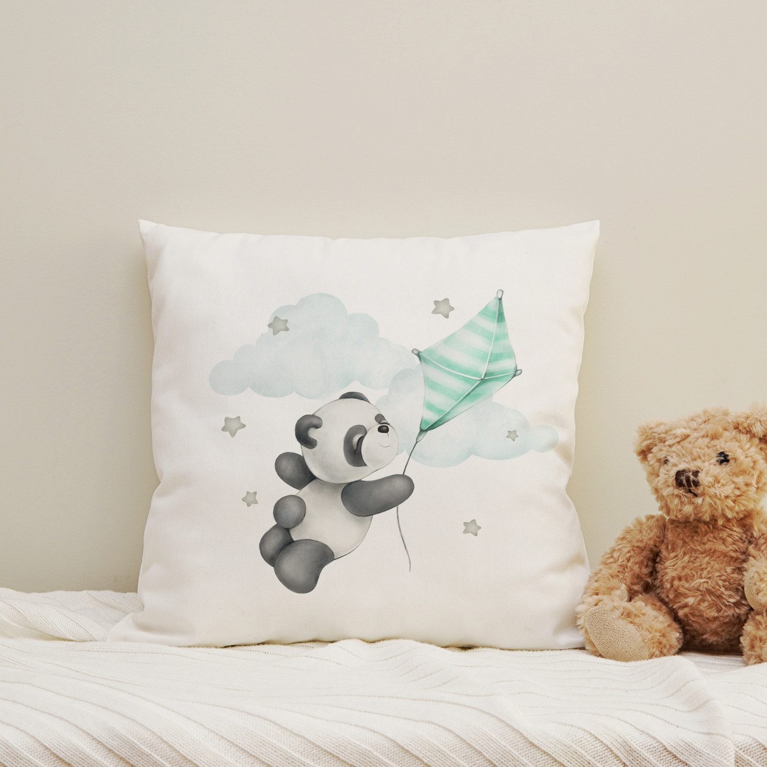 Dekokissen Fliegender Panda