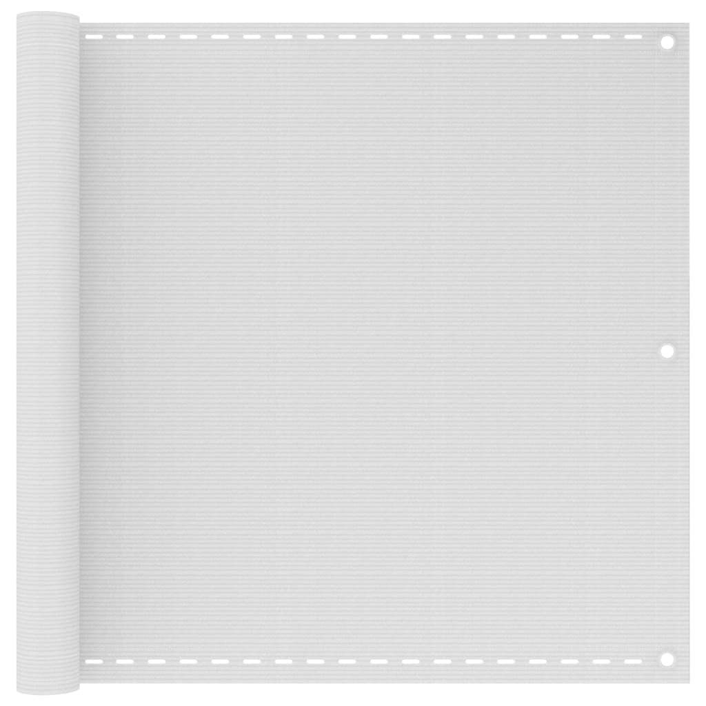 furnicato Balkonsichtschutz Balkon-Sichtschutz Weiß 90x300 cm HDPE (1-St) UV-beständige Sichtschutzmatte mit Ösen und winddurchlässigem Stoff