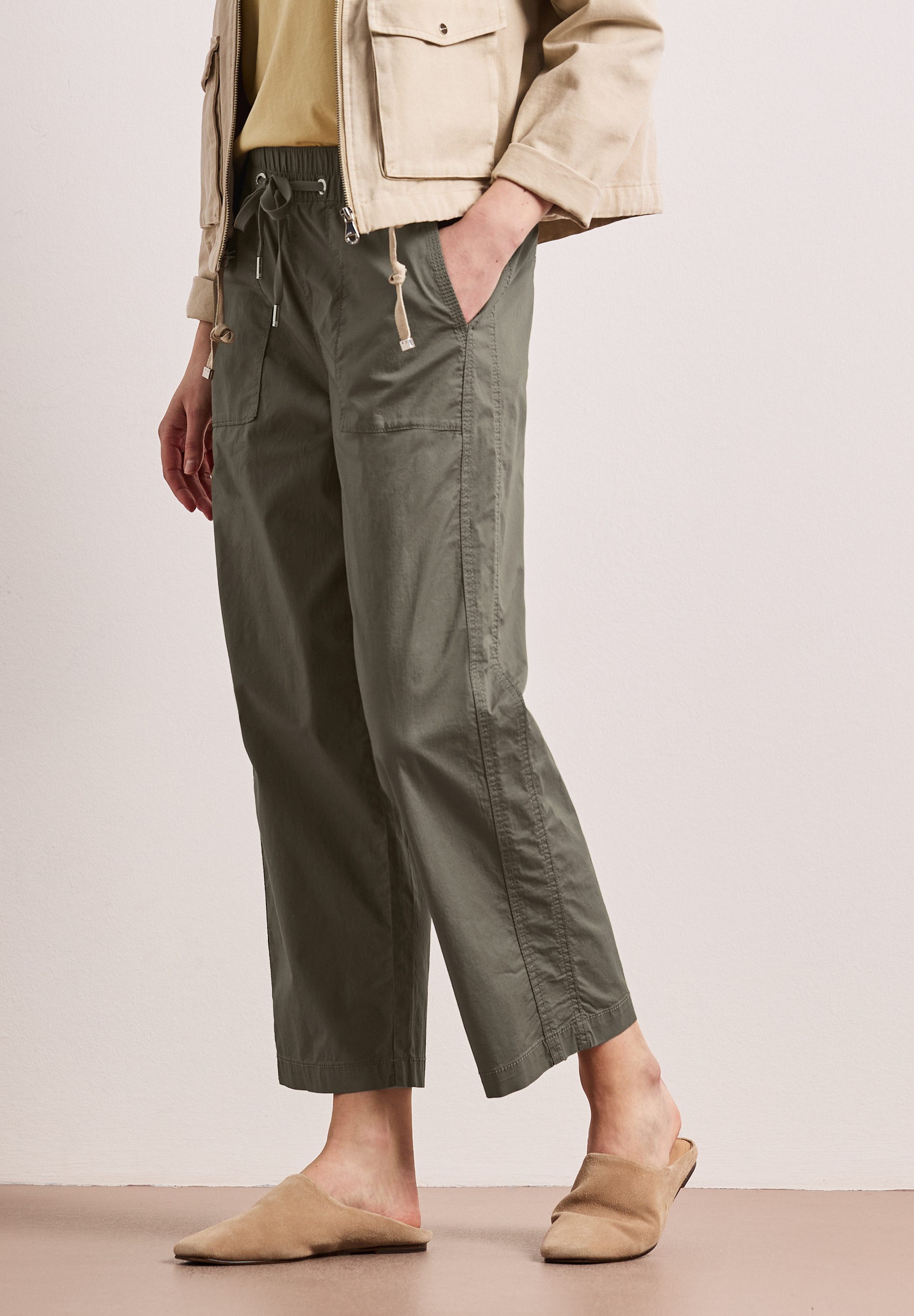 STREET ONE Paperbag-Hose mit elastischem Bund