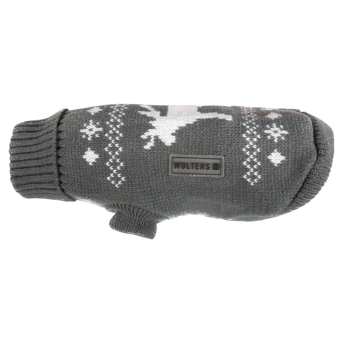 Thumbnail - Wolters Hundepullover Strickpullover Elch für Mops & Co. grau/weiß