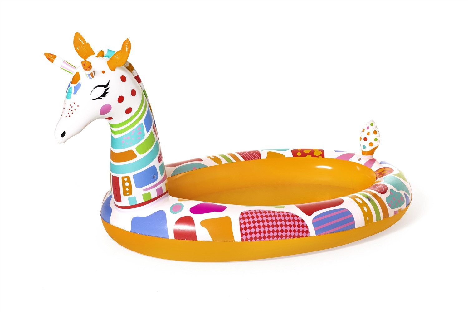 Bestway Planschbecken Groovy Giraffe, (Packung, 1-tlg., 266 x 157 x 127 cm), Inkl. Wassersprüher