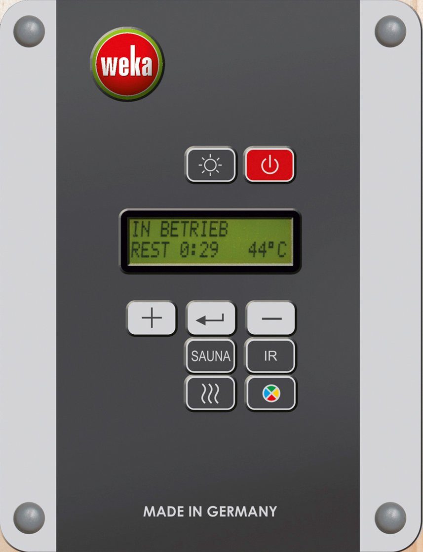 weka Sauna Sara 2, BxTxH: 244 x 194 x 199 cm, 68 mm, 9 kW Bio-Ofen mit ext. Steuerung