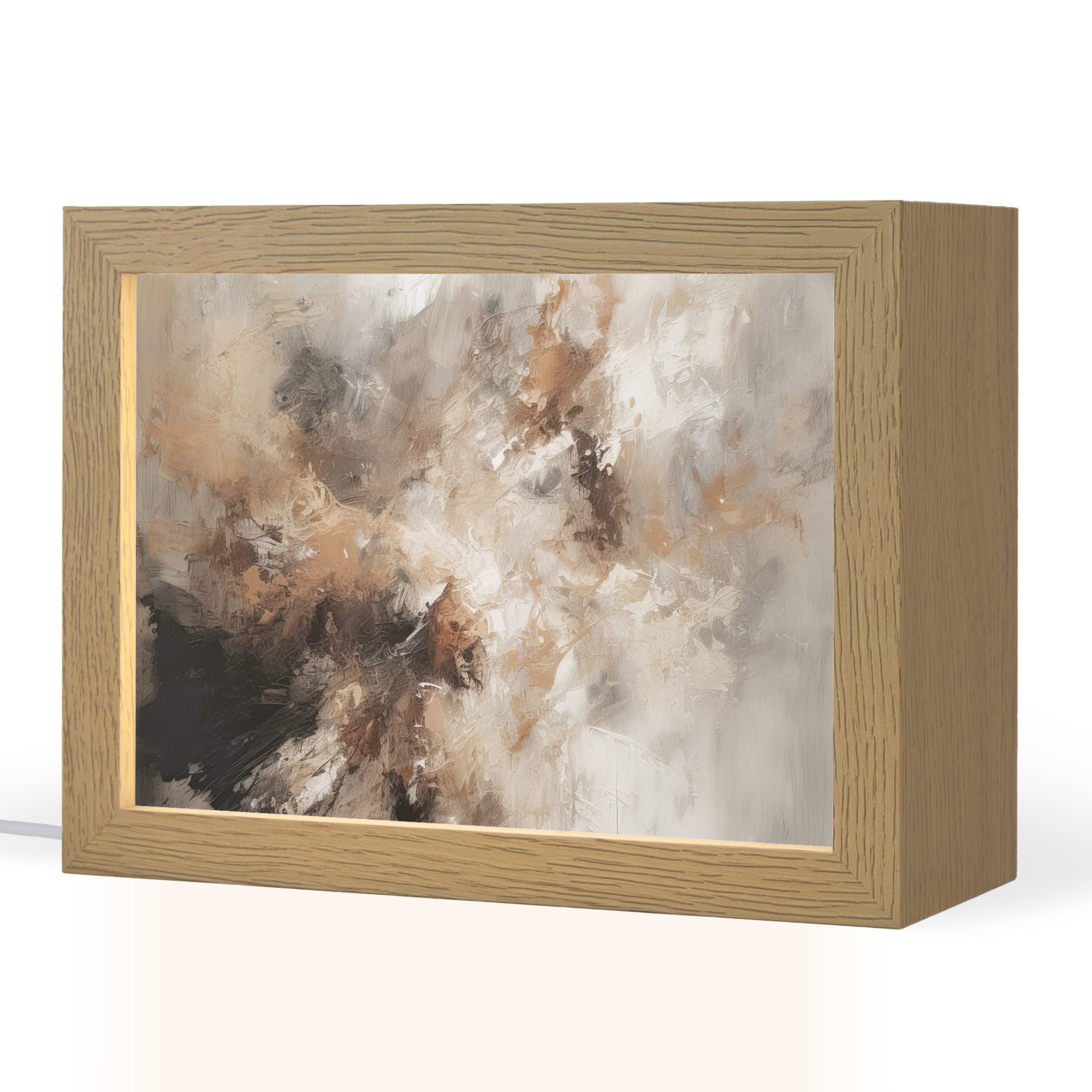 OnlyWow Tischleuchte Farbe - Abstrakt - Beige - Kunst, Dimmbar, Farbwechsel, LED, Warmweiß, Kaltweiß, Neutralweiß Einstellbar, Tischlampe, Schreibtischlampe, Desk, Dimmbar, mit Kabel, LED