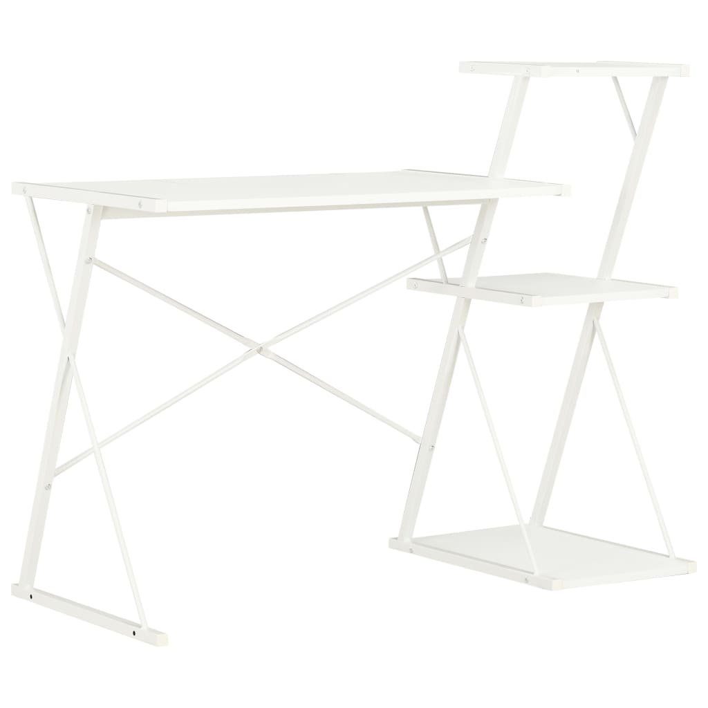 furnicato Schreibtisch mit Regal Weiß 116×50×93 cm