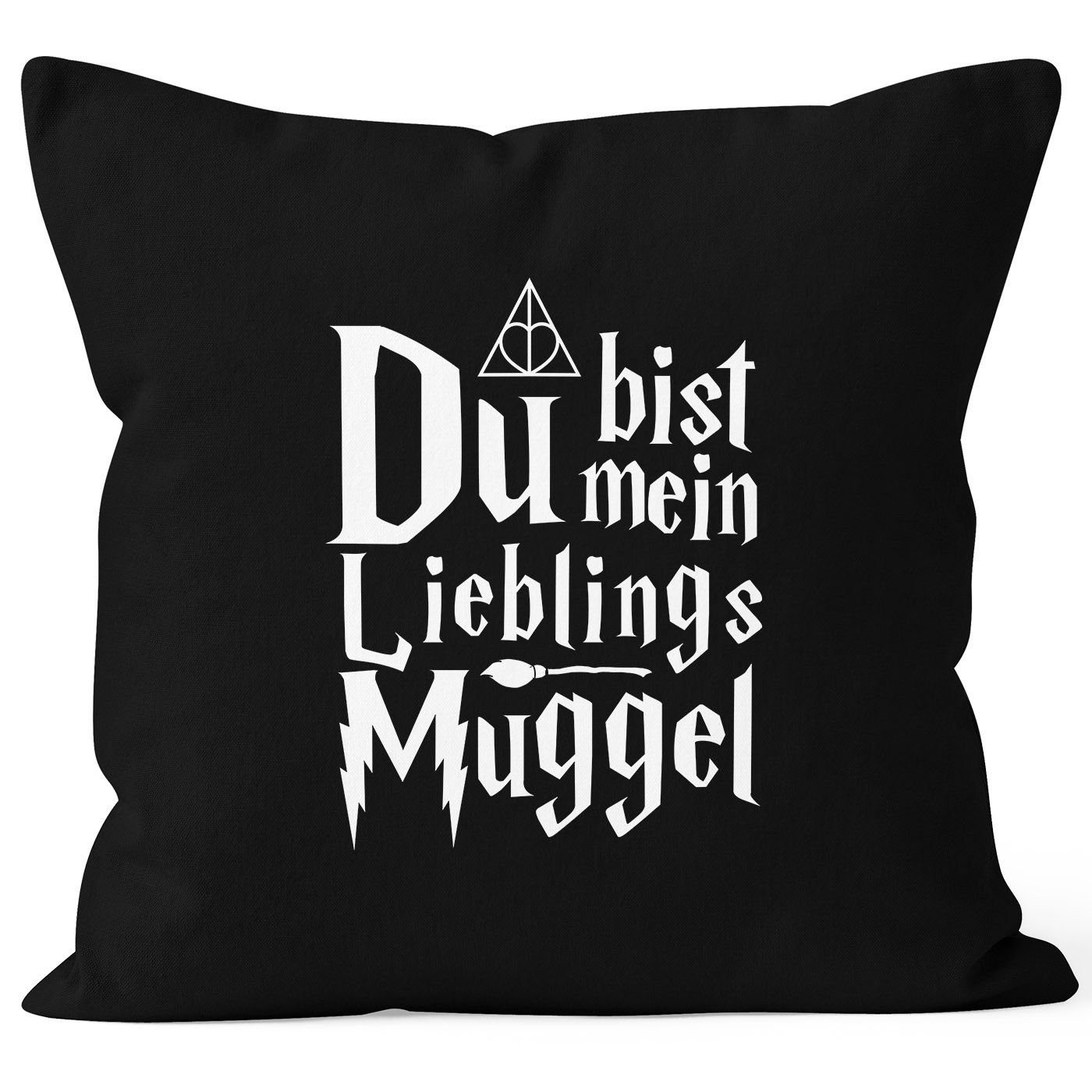 MoonWorks Dekokissen Kissen-Bezug Du bist mein Lieblings-Muggel Valentinstag Geschenk Liebe Spruch Kissen-Hülle Deko-Kissen Baumwolle MoonWorks®