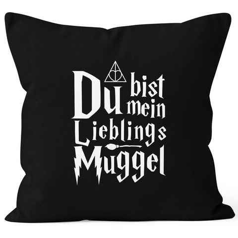 MoonWorks Dekokissen Kissen-Bezug Du bist mein Lieblings-Muggel Valentinstag Geschenk Liebe Spruch Kissen-Hülle Deko-Kissen Baumwolle MoonWorks®