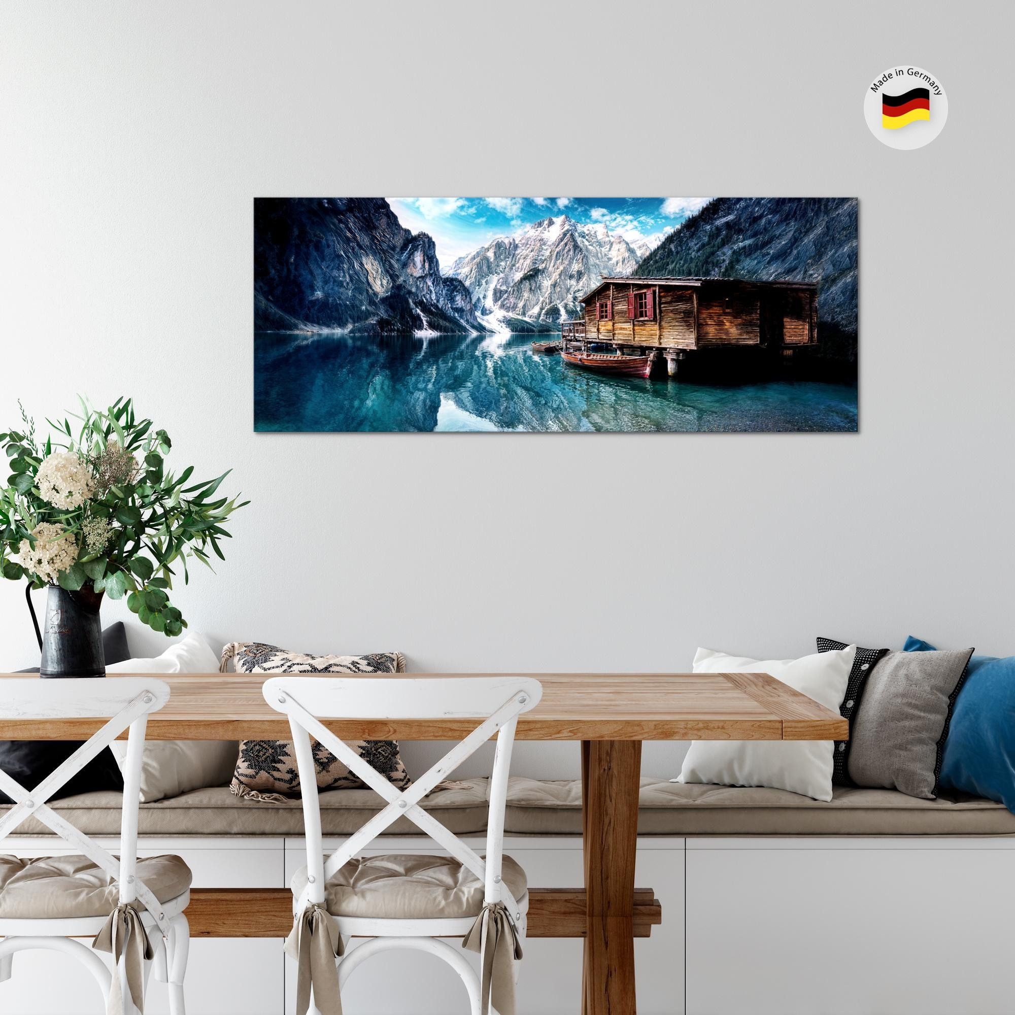Runa Art Wandbild Natur Landschaft Bild Wohnzimmer Schlafzimmer Deko, Berge Winter