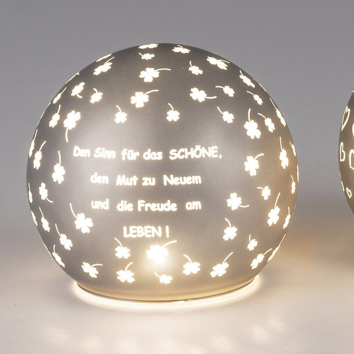 formano Kugelleuchte Sprüche, mit Timerfunktion, Grau, Motiv: Sprüche, Höhe: cm