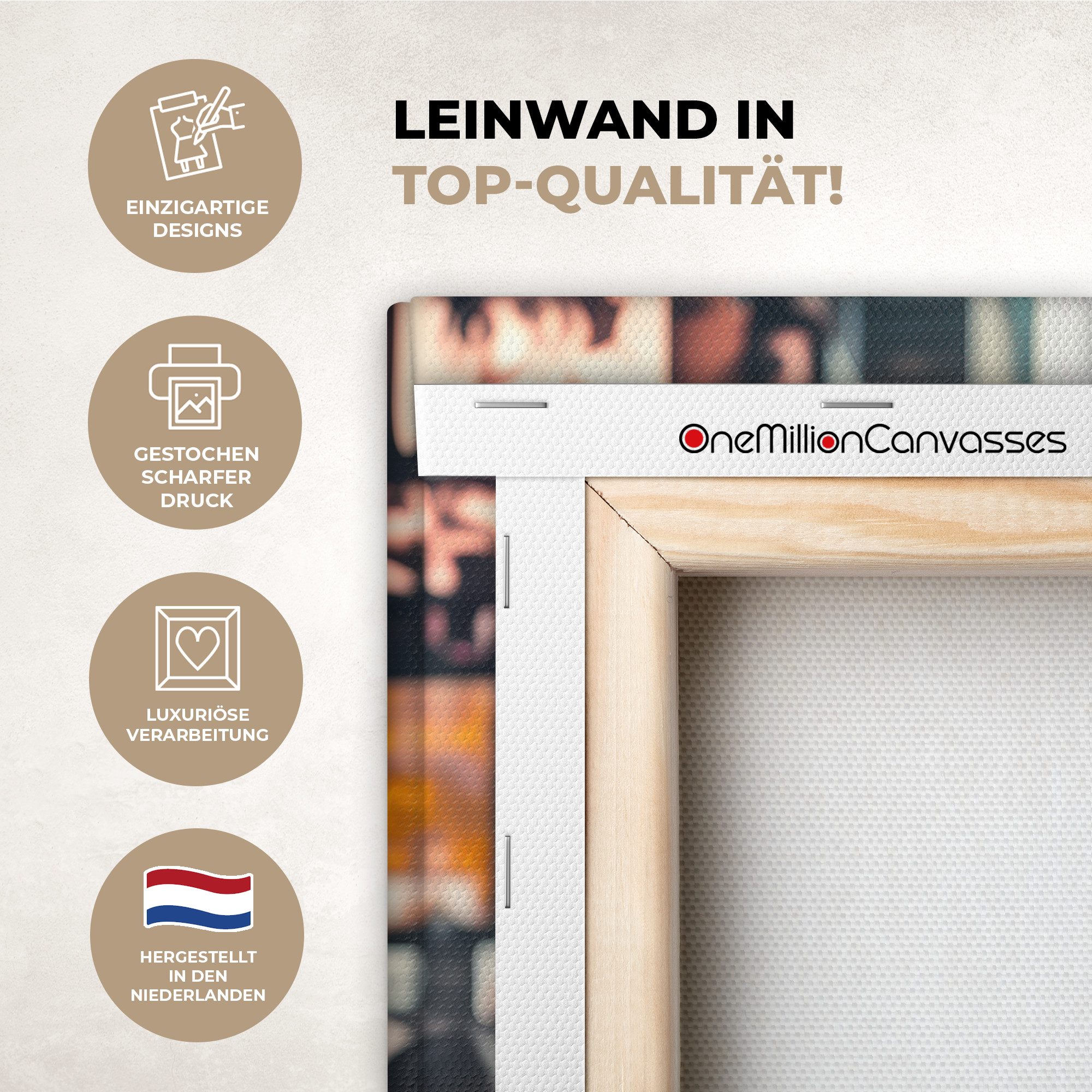 OneMillionCanvasses® Leinwandbild Stadt - Menschen - Astronaut - Weiß, Fotodruck (1 St), Wandbild, Deko Schlafzimmer Wohnzimmer Flur 20x20 cm