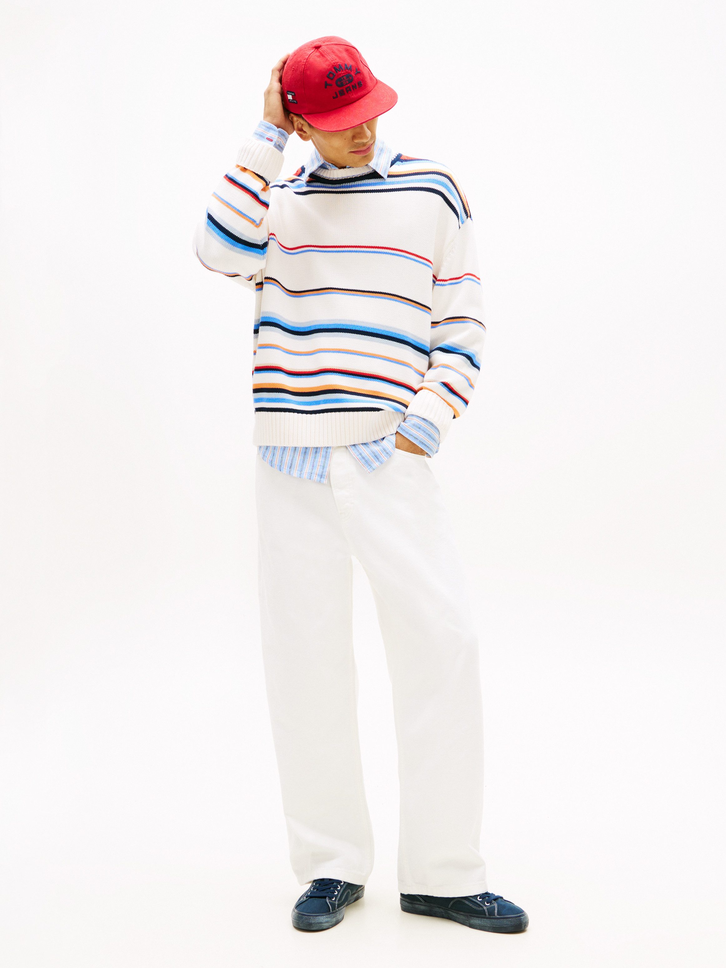 Tommy Jeans Strickpullover 90S MULTI STRIPES Regular fit mit Streifenmuster